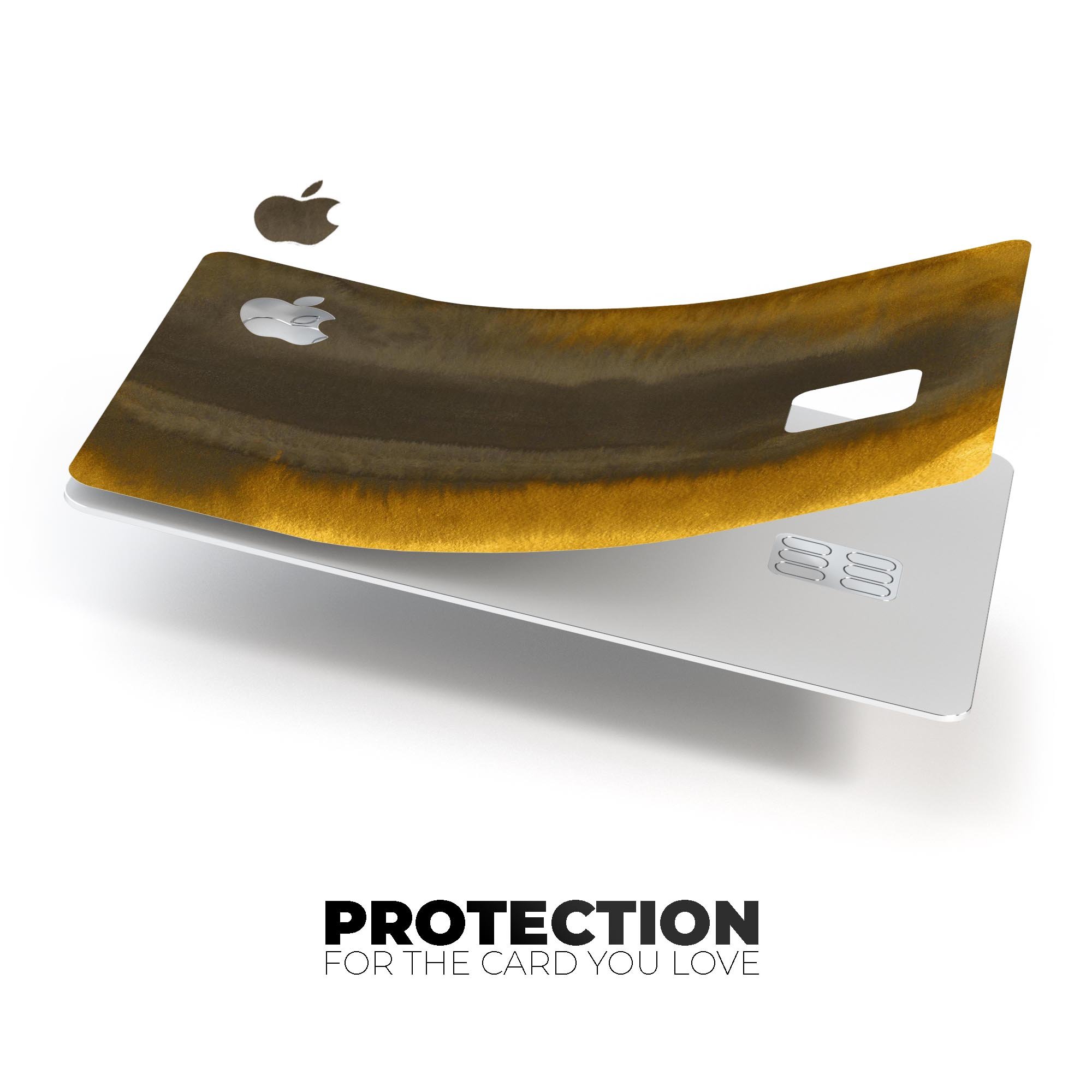 Golden Corners V2 decal skin kit for Apple Card, showcasing premium vinyl material and sleek design options.