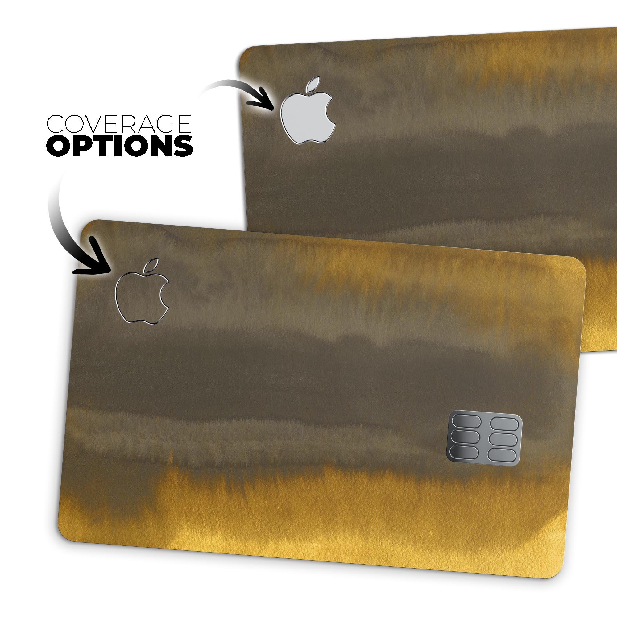 Golden Corners V2 decal skin kit for Apple Card, showcasing premium vinyl material and sleek design options.
