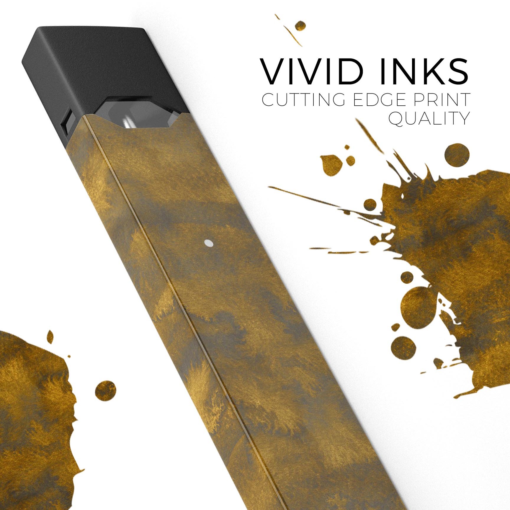 Golden Field Filter skin-wrap sticker designed for JUUL vaping device, showcasing its premium quality and vibrant design.