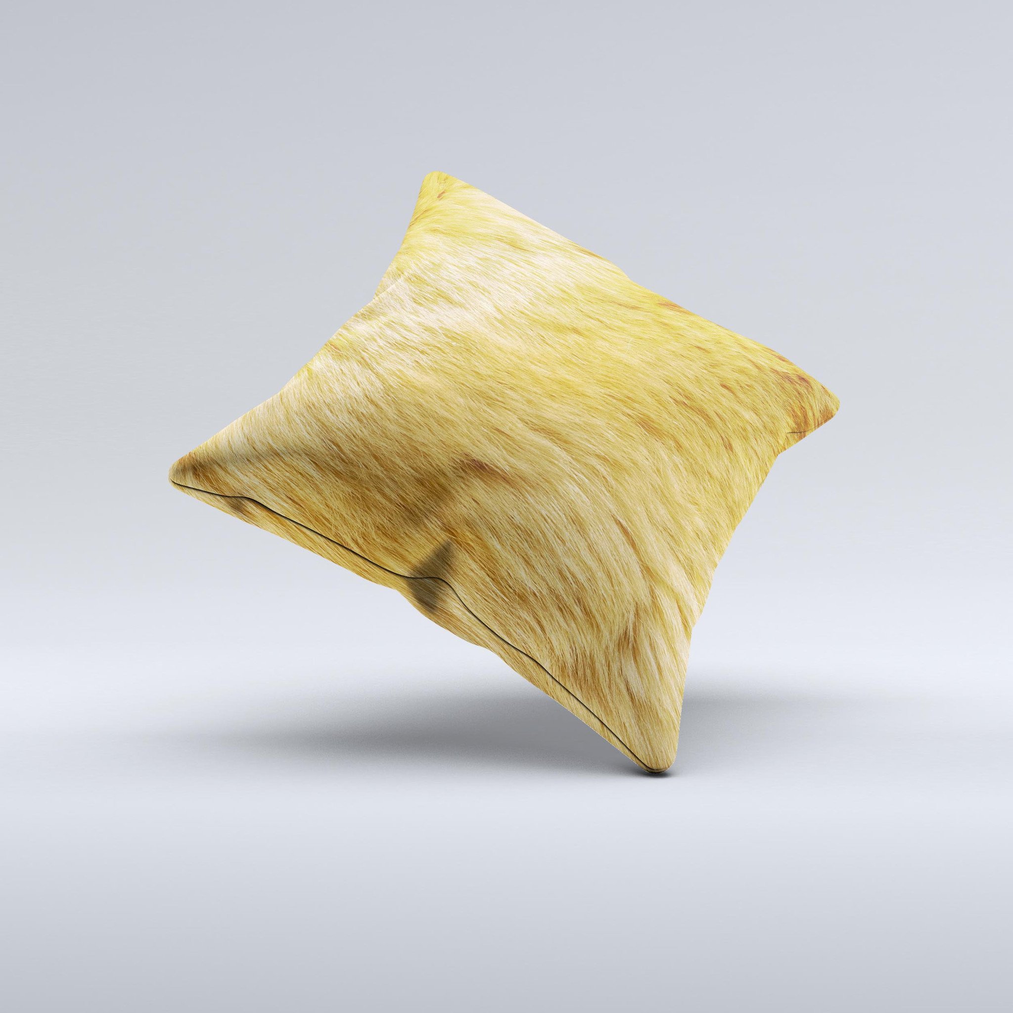 Golden Furry Animal Ink-Fuzed Decorative Throw Pillow featuring a unique design, handcrafted in Virginia with high-quality materials.