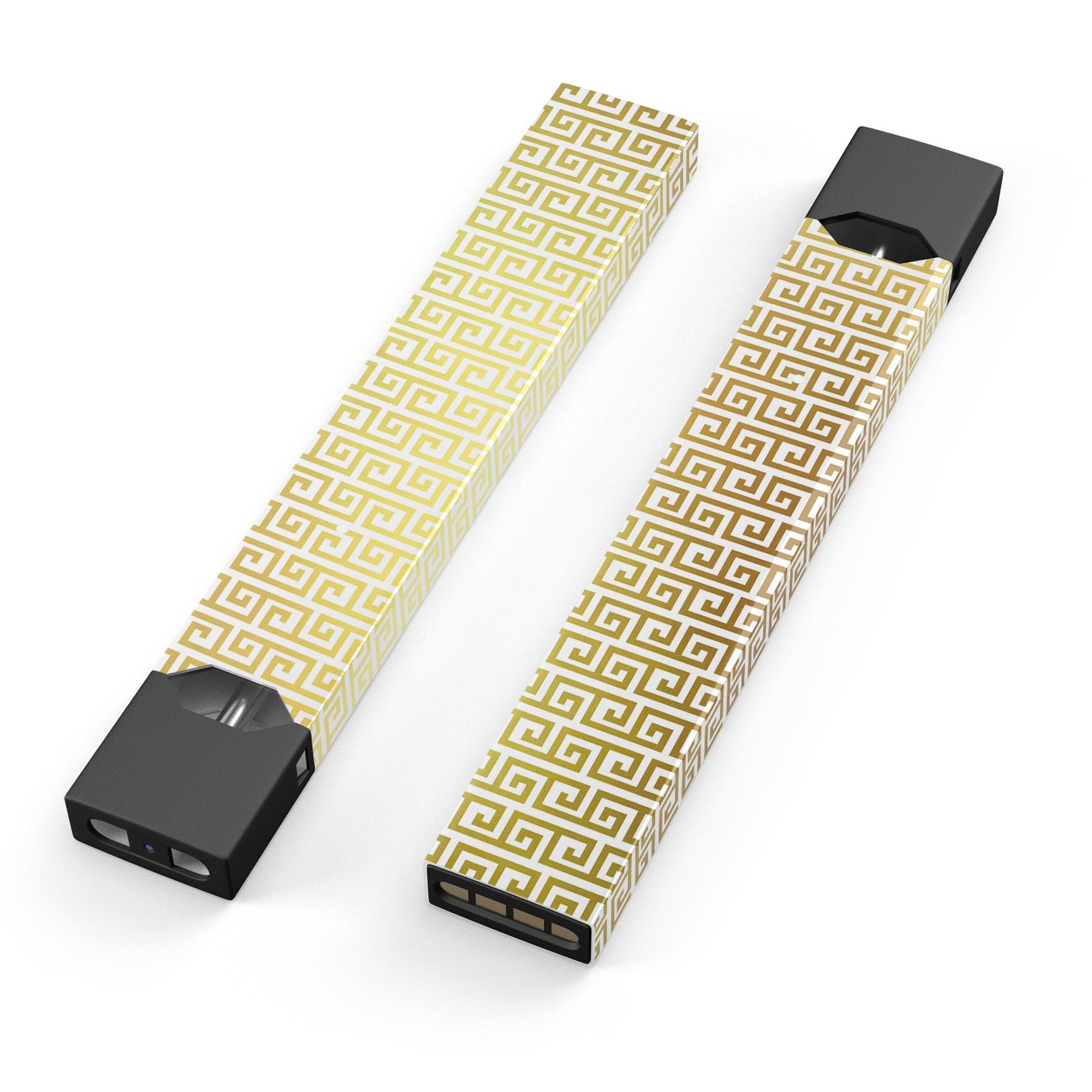 Golden Greek Pattern skin-wrap sticker for JUUL device, showcasing intricate design and premium quality.