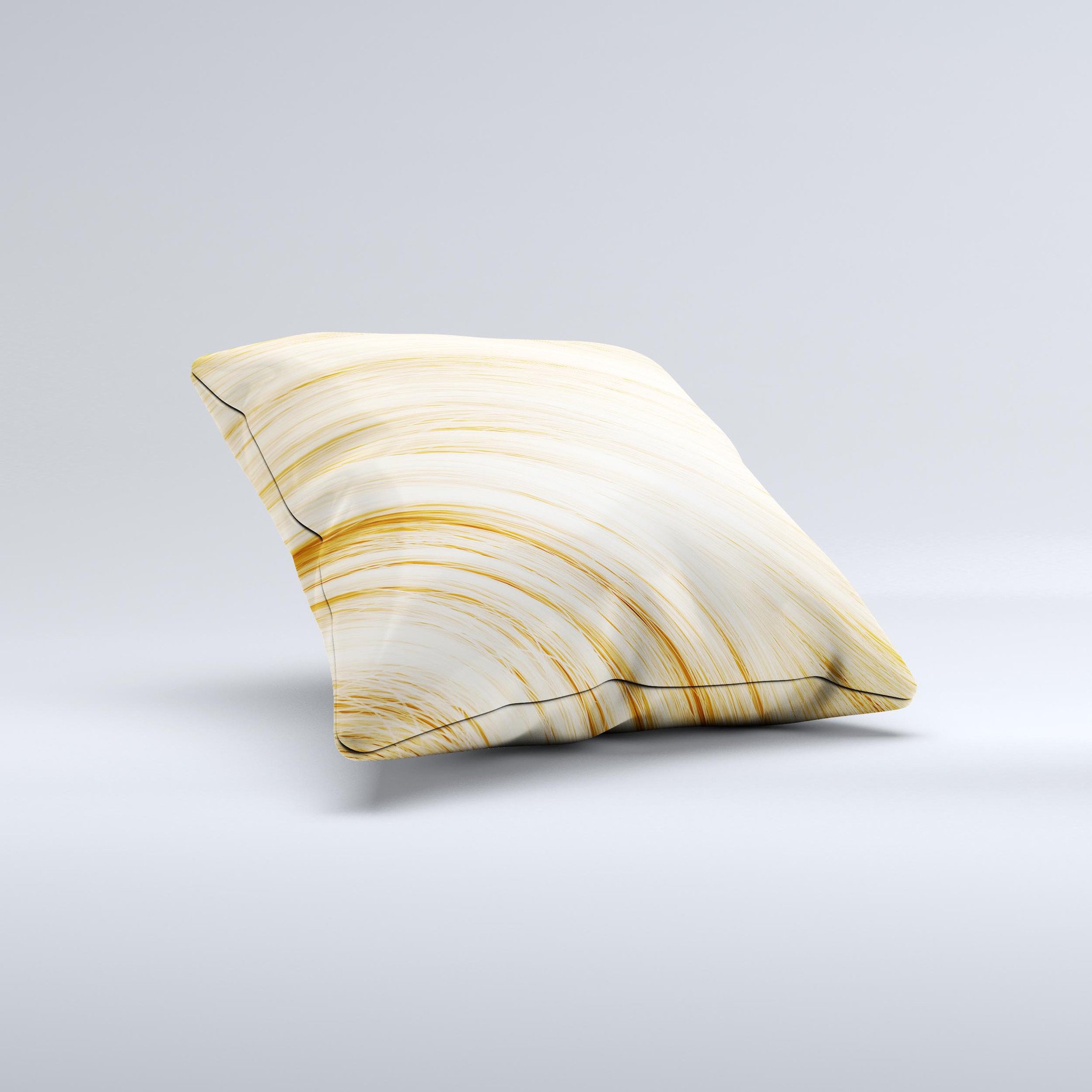 Golden Hair Strands Ink-Fuzed Decorative Throw Pillow showcasing intricate golden hair strand design on a soft fabric.