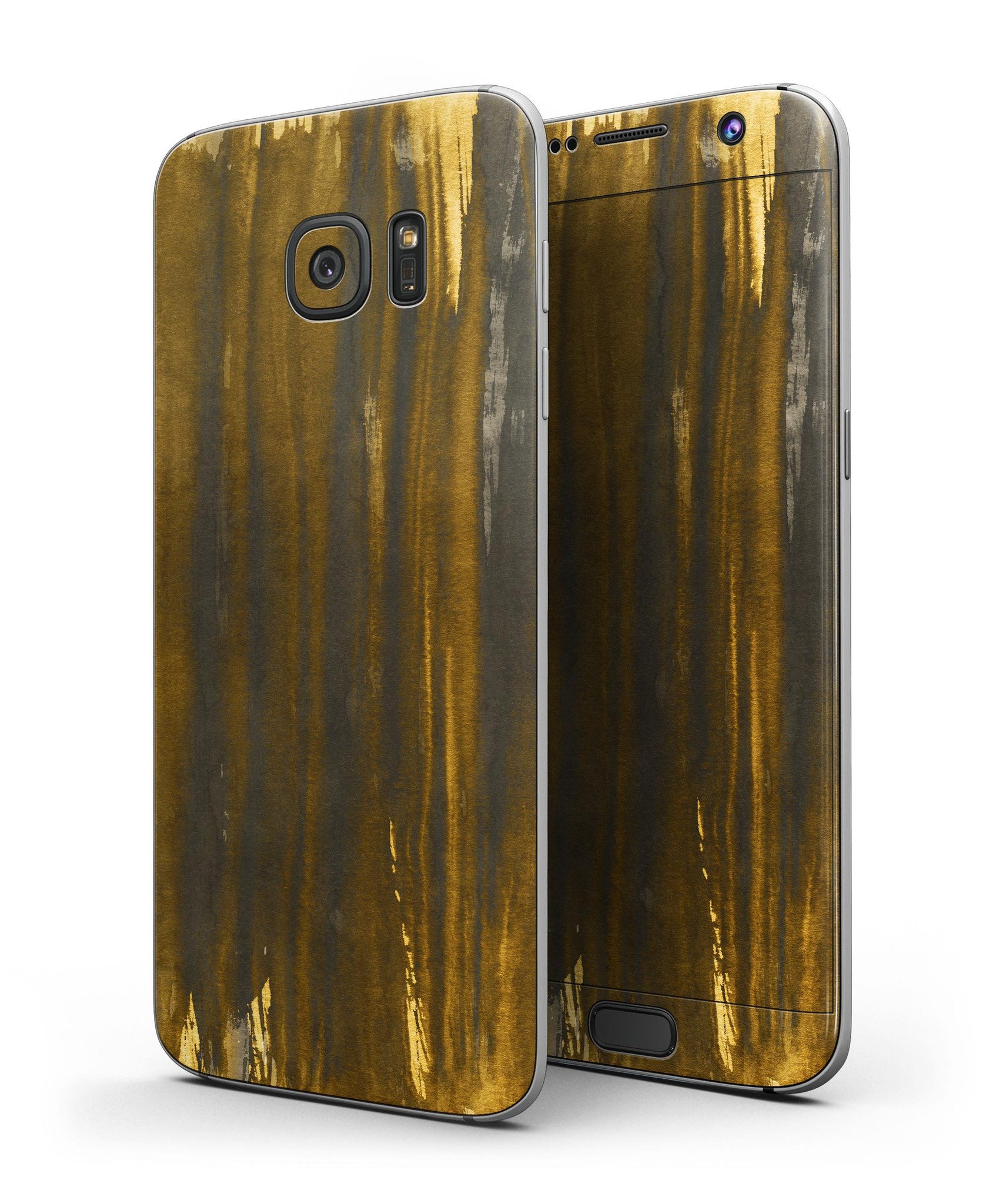 Golden Maple Tree Lines skin kit for Samsung Galaxy S7, showcasing vibrant design and full-body coverage.