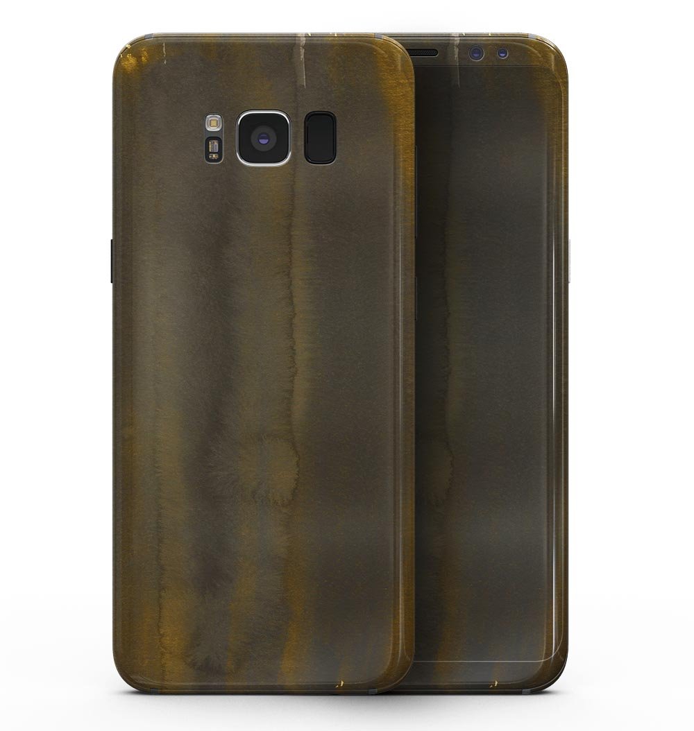 Golden Micro Field skin kit for Samsung Galaxy S8, showcasing a stylish design with premium vinyl material.