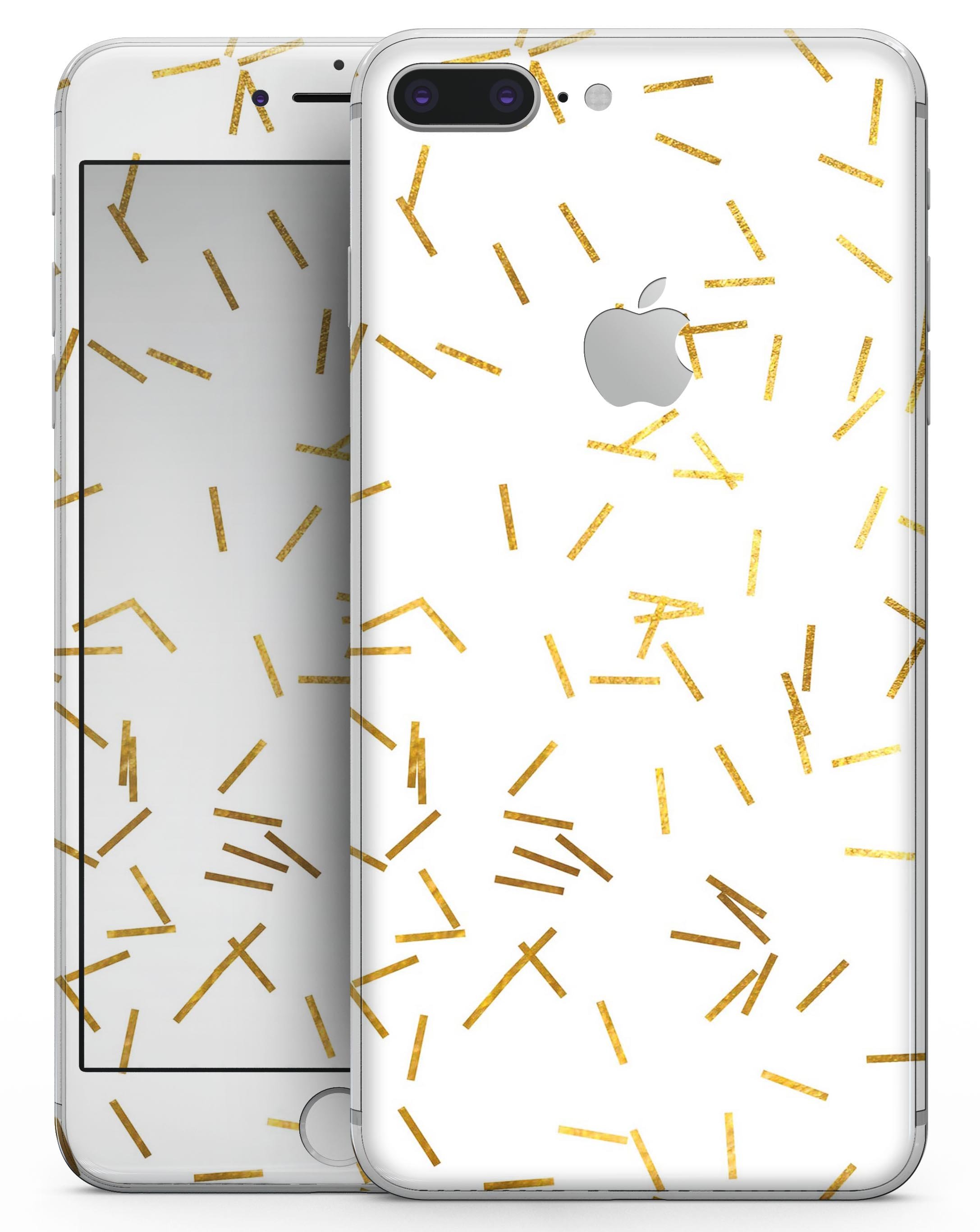 Golden Scattered Candy Sticks skin for iPhone 8 and 8 Plus, showcasing vibrant colors and stylish design.
