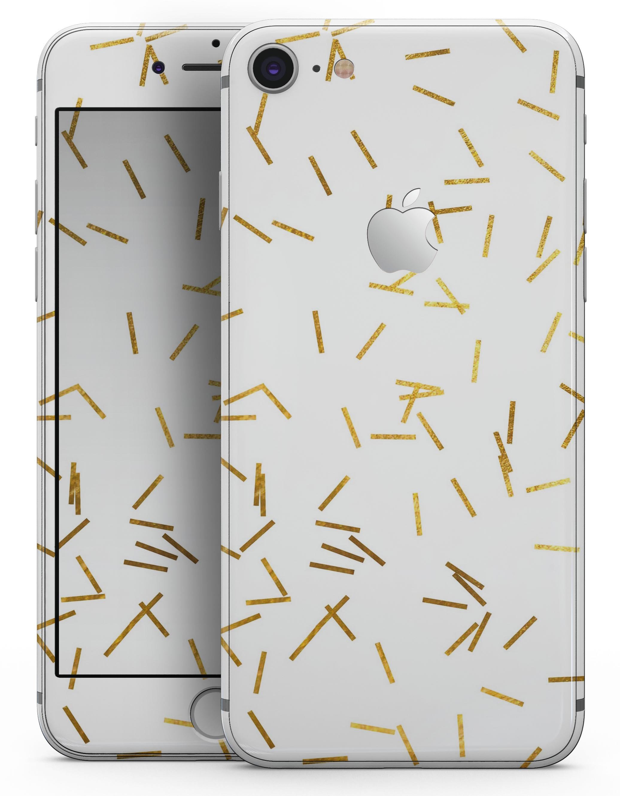 Golden Scattered Candy Sticks skin for iPhone 8 and 8 Plus, showcasing vibrant colors and stylish design.