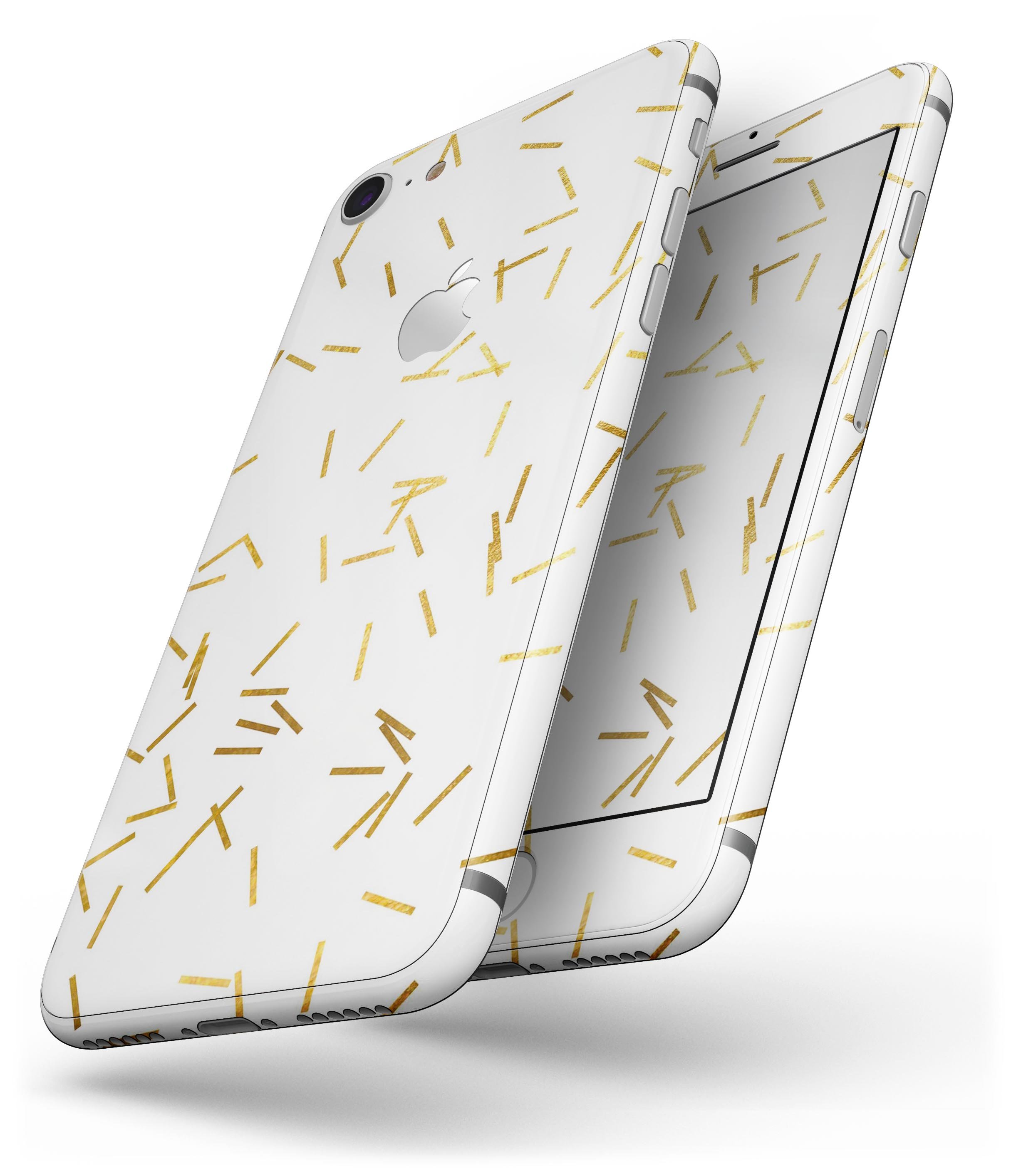 Golden Scattered Candy Sticks skin for iPhone 8 and 8 Plus, showcasing vibrant colors and stylish design.