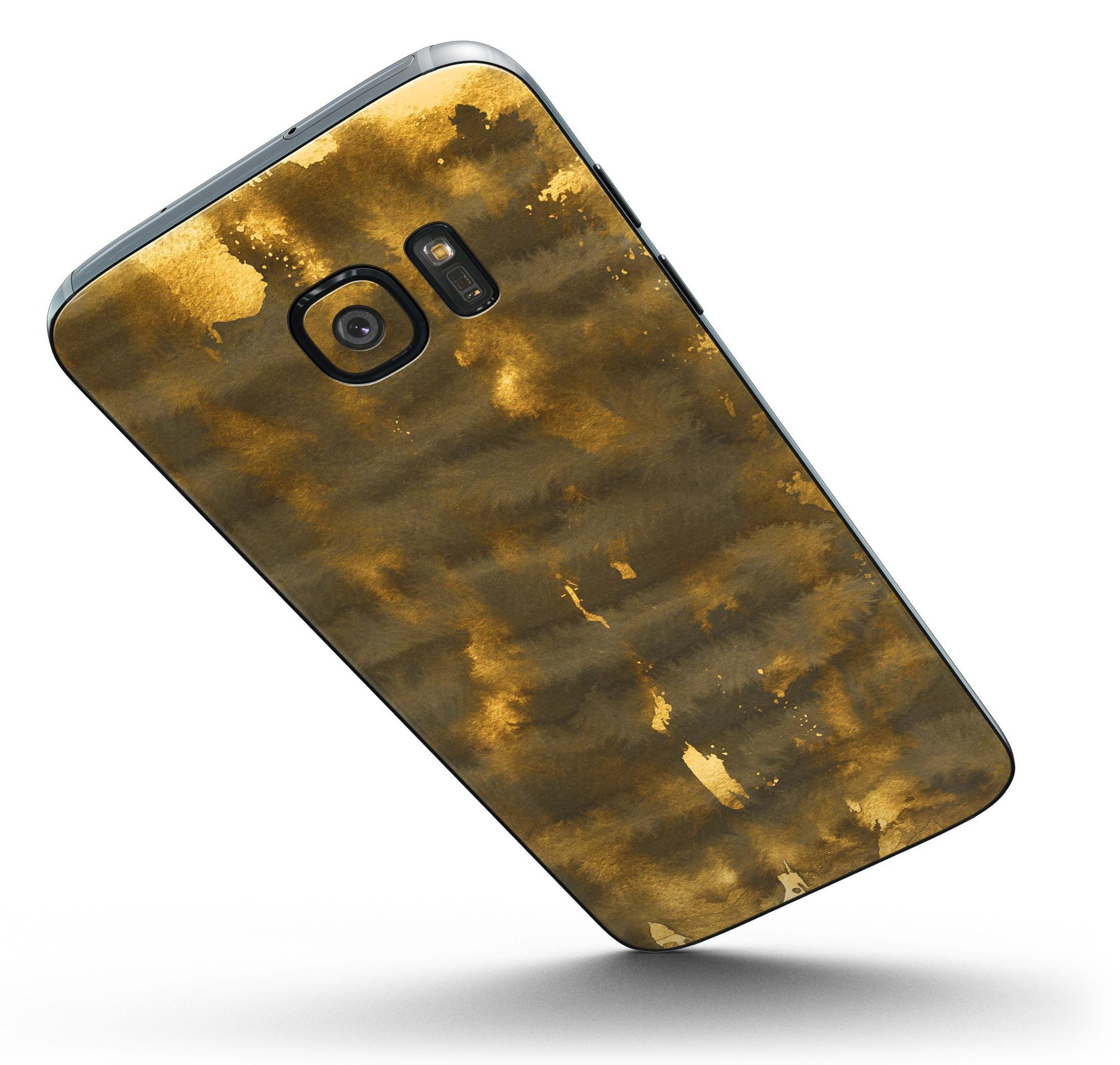 Golden Smoked Feathers skin kit for Samsung Galaxy S7, showcasing its stylish design and premium vinyl material.