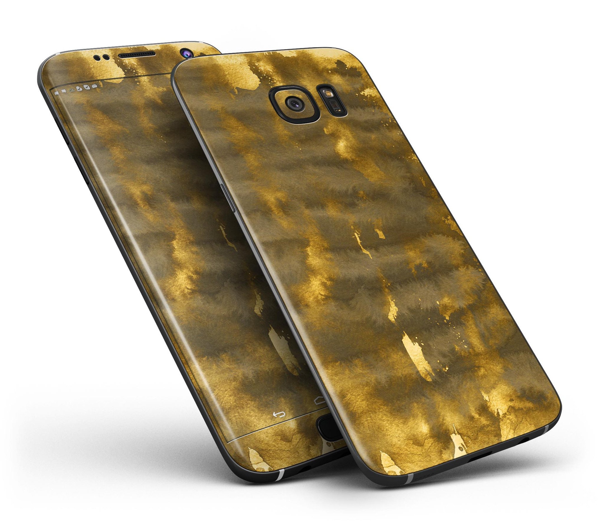 Golden Smoked Feathers skin kit for Samsung Galaxy S7, showcasing its stylish design and premium vinyl material.
