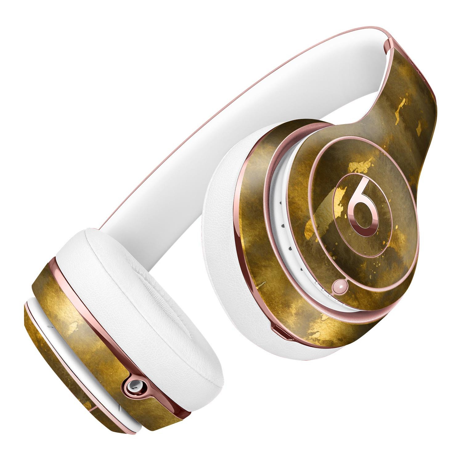 Golden Smoked Feathers Full-Body Skin Kit for Beats by Dre Solo 3, showcasing a stylish design that protects headphones.