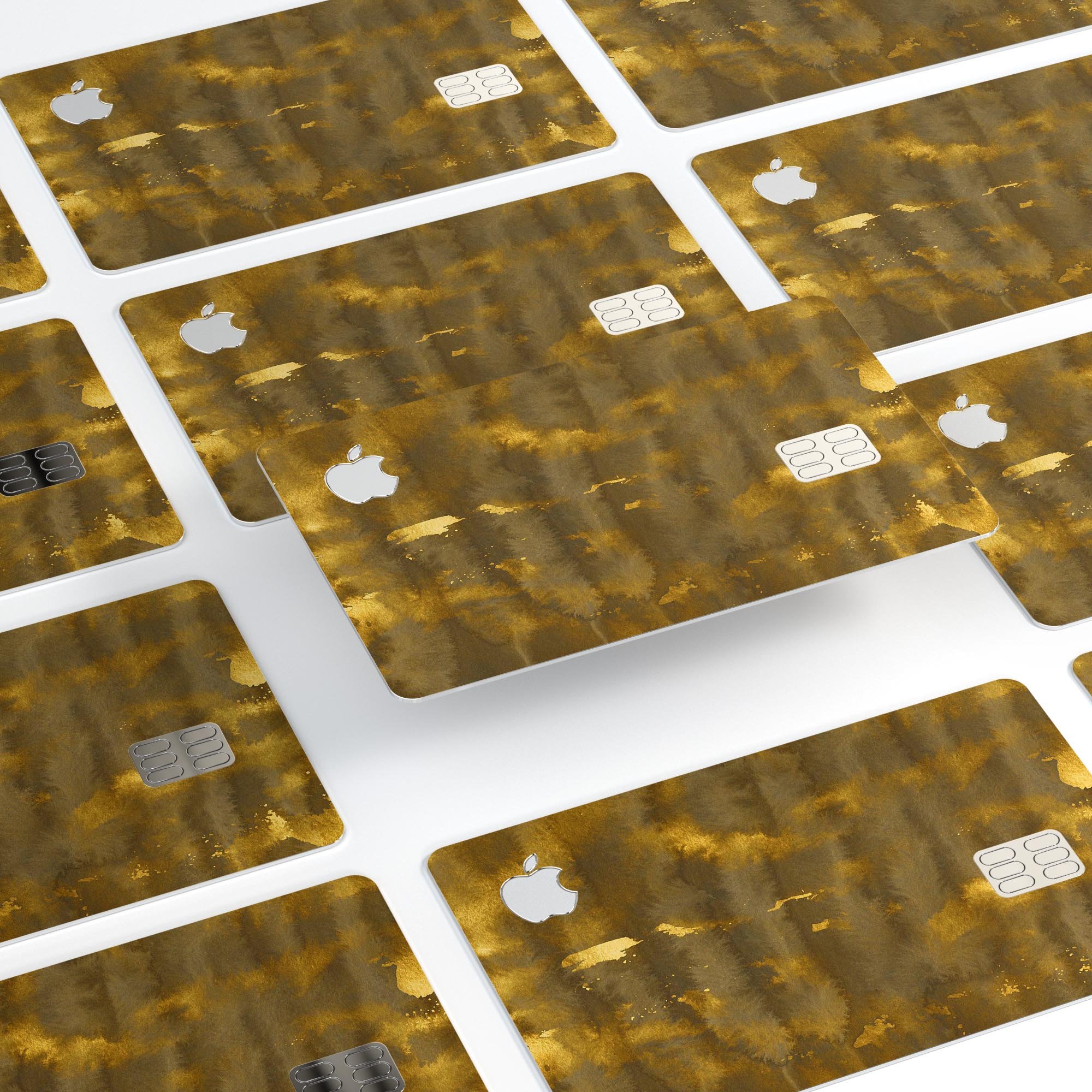 Golden Smoked Feathers skin kit for Apple Card, showcasing premium vinyl design and finishes.