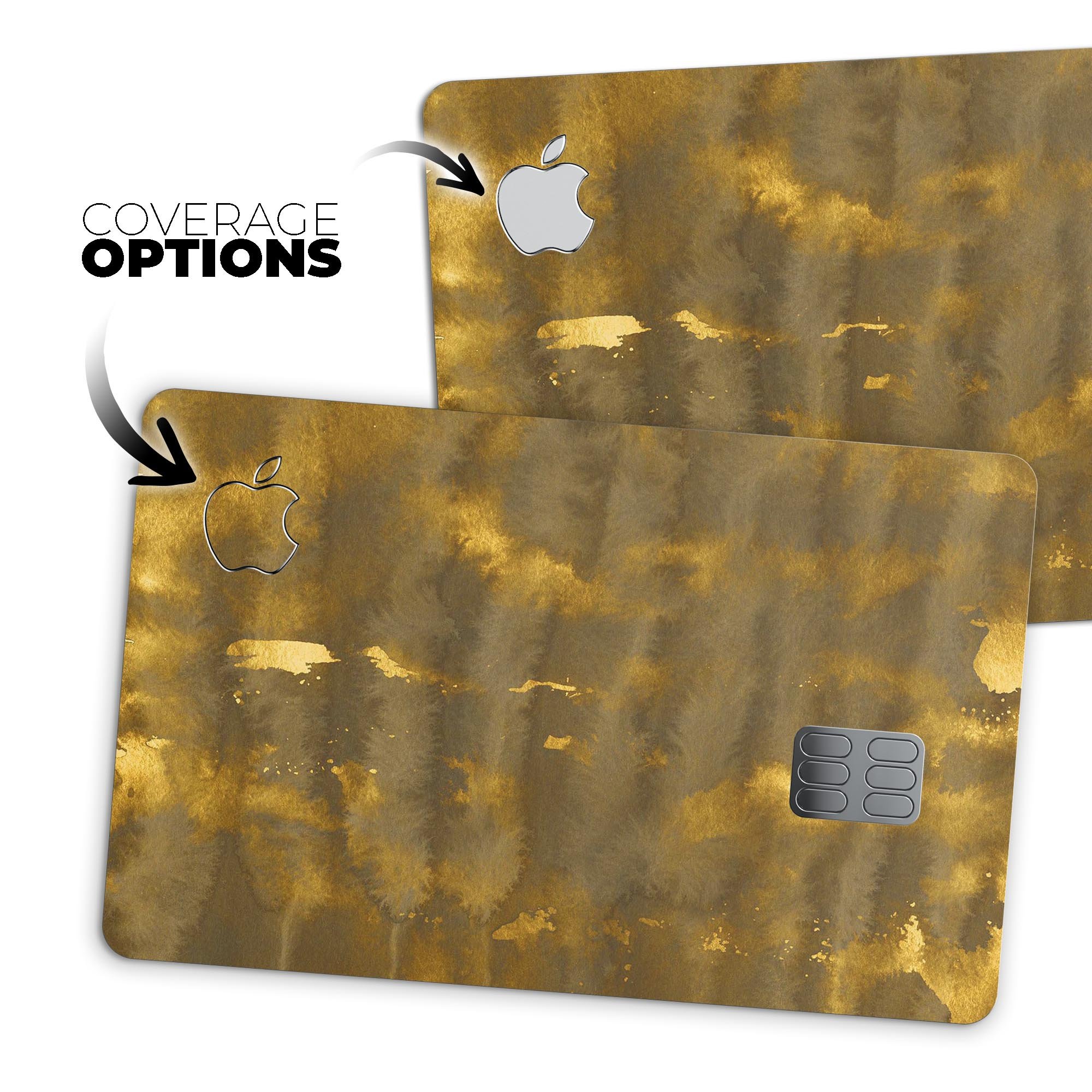 Golden Smoked Feathers skin kit for Apple Card, showcasing premium vinyl design and finishes.