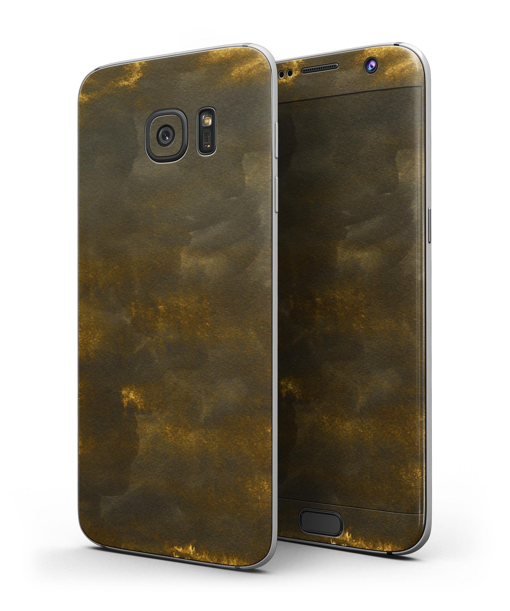 Golden Speckles with Smoke Full Body Skin-Kit for Samsung Galaxy S7 and S7 Edge, showcasing a stylish design and premium vinyl material.