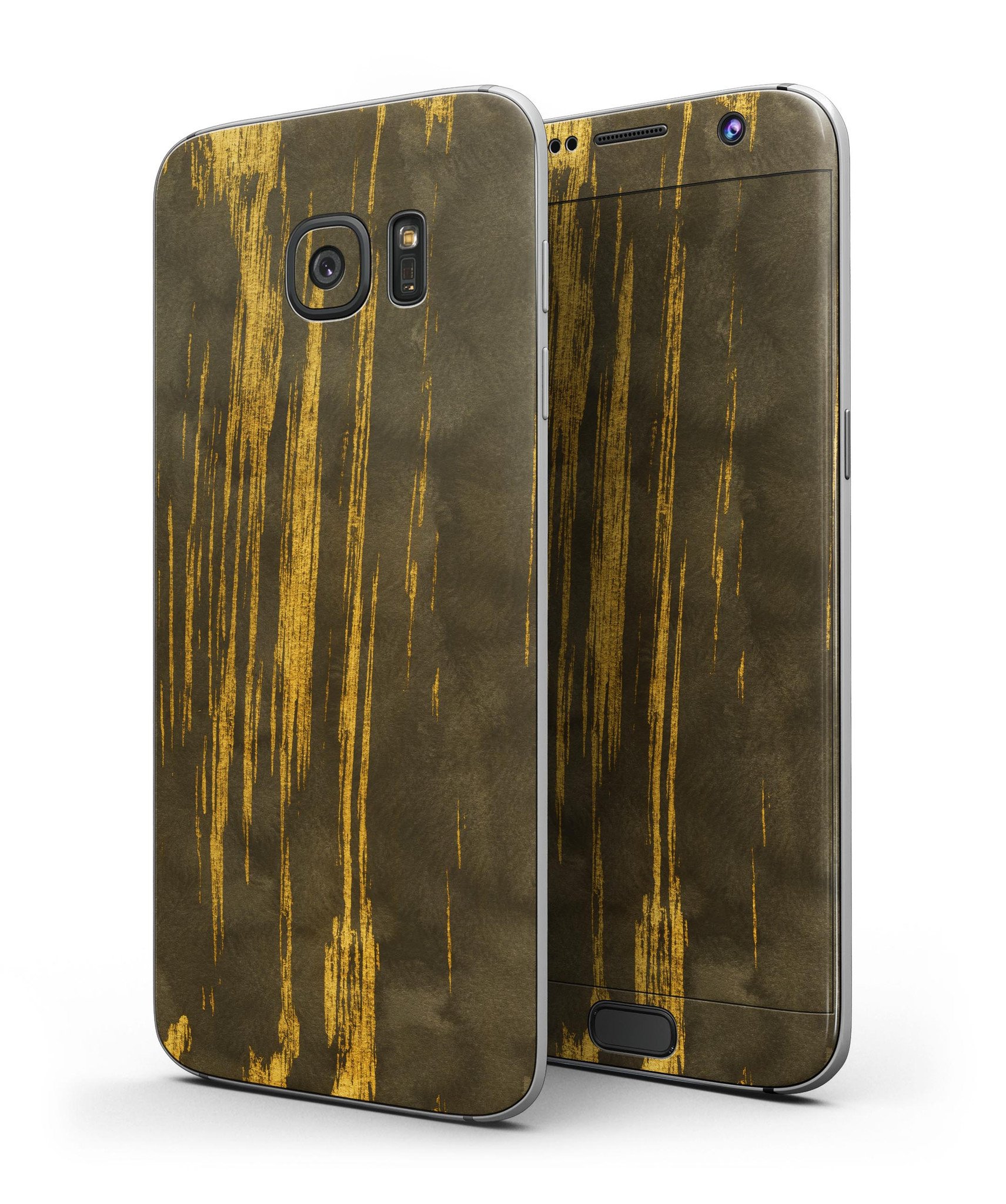 Golden Stratus Clouds V1 skin kit for Samsung Galaxy S7 and S7 Edge, showcasing vibrant design and premium vinyl material.