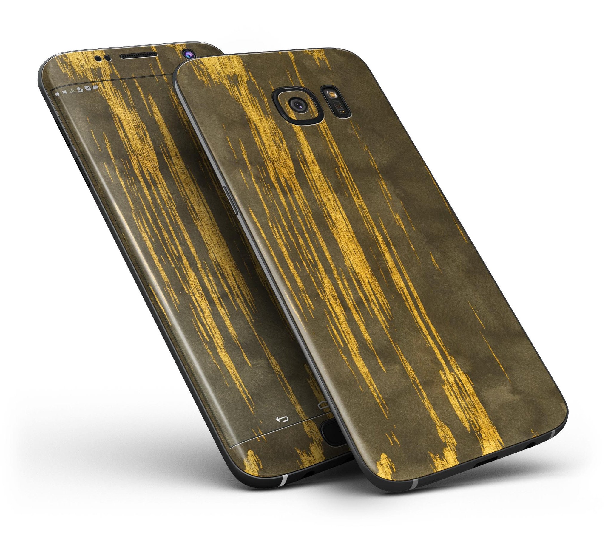 Golden Stratus Clouds V1 skin kit for Samsung Galaxy S7 and S7 Edge, showcasing vibrant design and premium vinyl material.