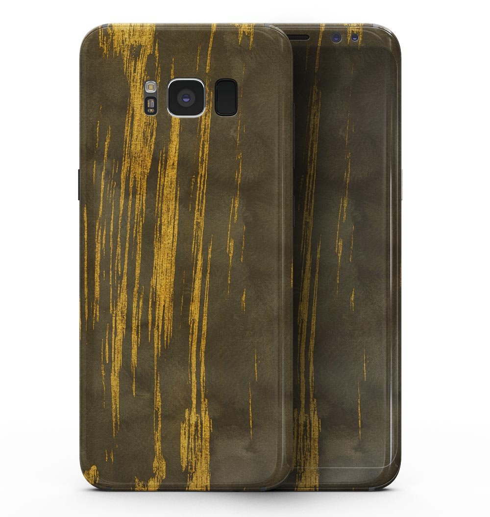 Golden Stratus Clouds V1 skin kit for Samsung Galaxy S8, showcasing vibrant design and premium vinyl material.