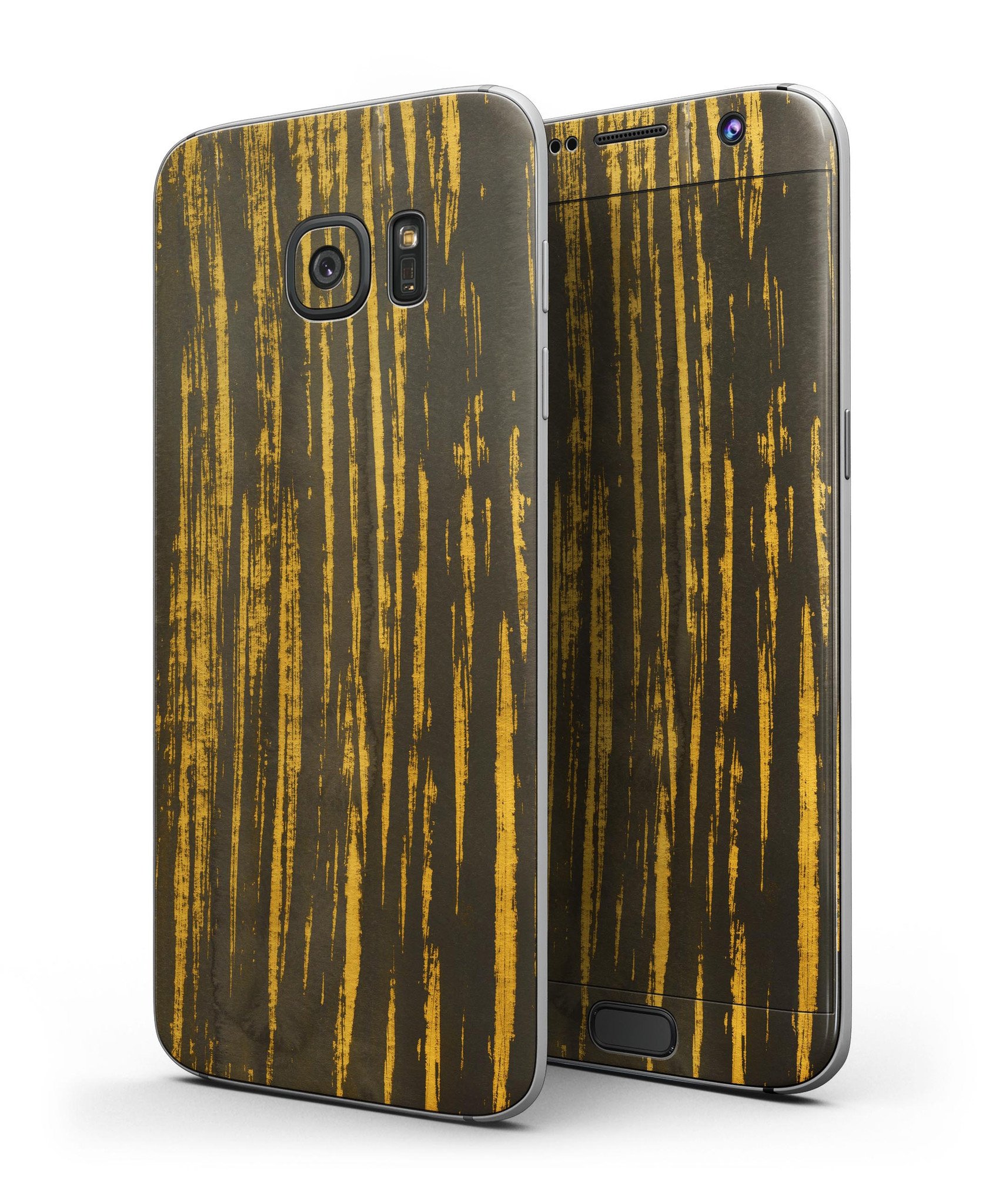 Golden Stratus Clouds V2 skin kit for Samsung Galaxy S7 and S7 Edge, showcasing a stylish design with premium vinyl material.