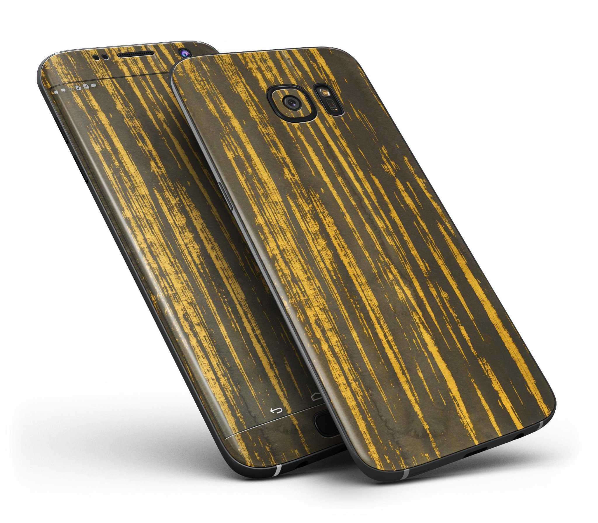 Golden Stratus Clouds V2 skin kit for Samsung Galaxy S7 and S7 Edge, showcasing a stylish design with premium vinyl material.