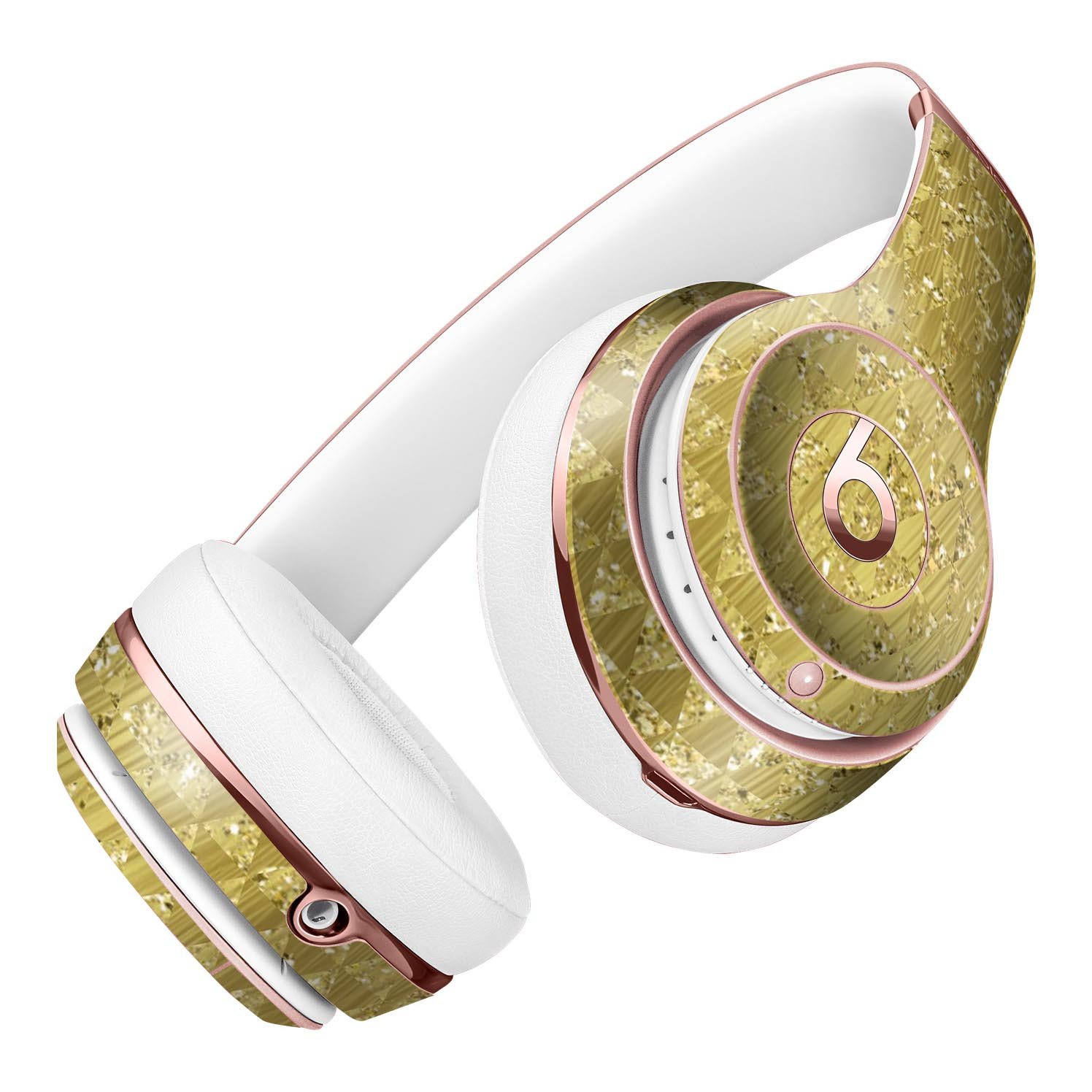 Golden Triangle Glimmer Pattern Full-Body Skin Kit for Beats by Dre Solo 3 Wireless Headphones, showcasing vibrant design and precise fit.