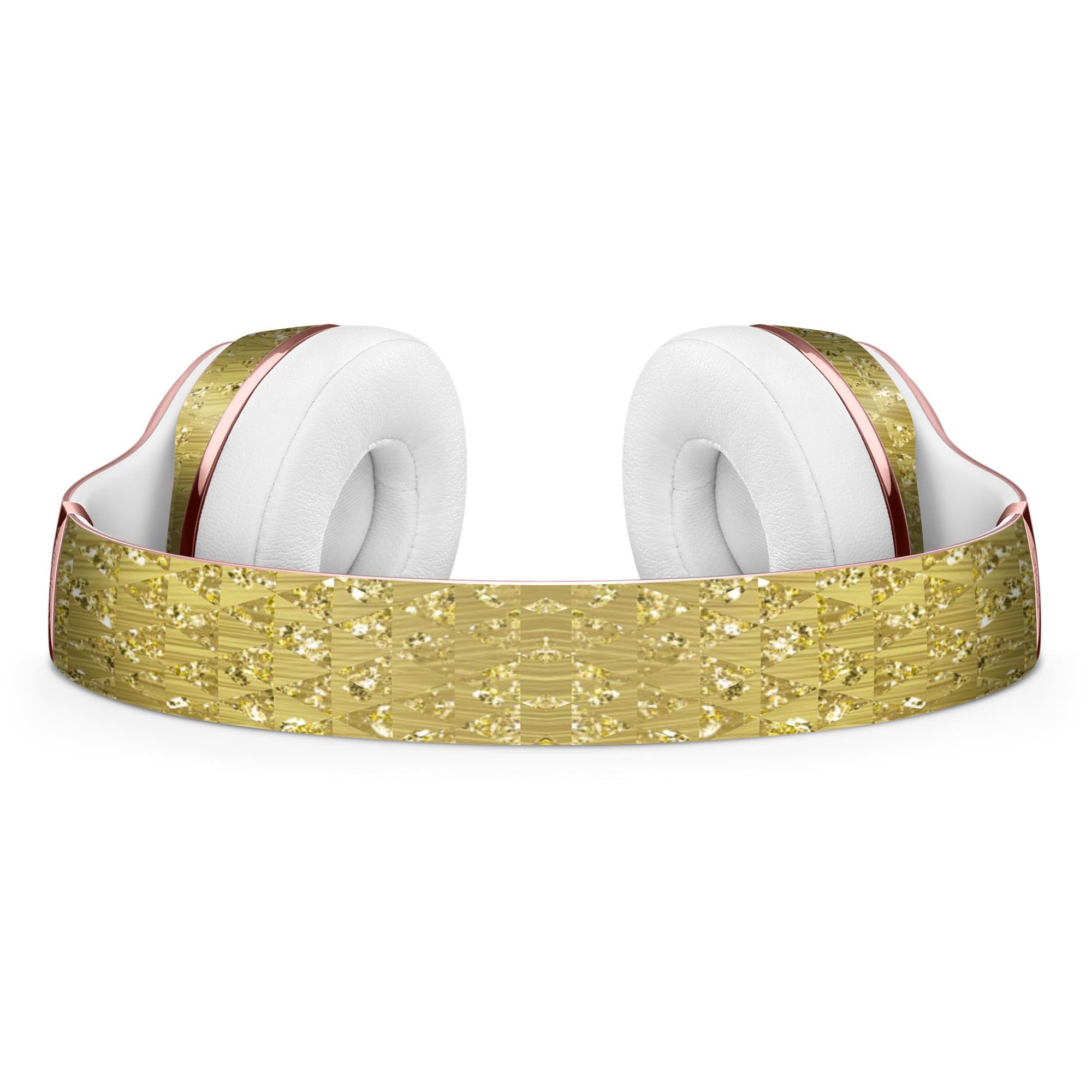 Golden Triangle Glimmer Pattern Full-Body Skin Kit for Beats by Dre Solo 3 Wireless Headphones, showcasing vibrant design and precise fit.