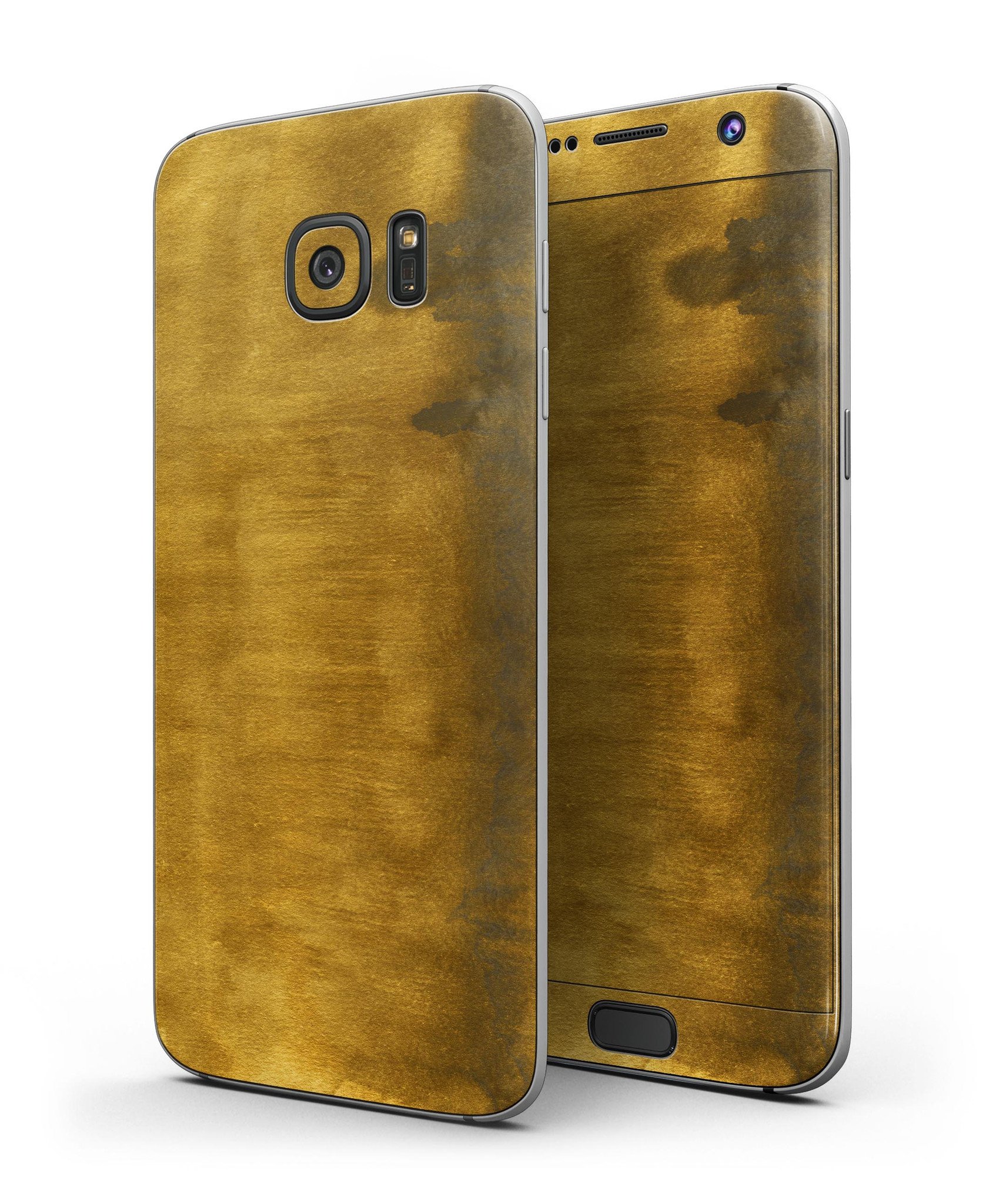 Golden Weeping Willow skin kit for Samsung Galaxy S7/S7 Edge, showcasing vibrant design and premium vinyl material.