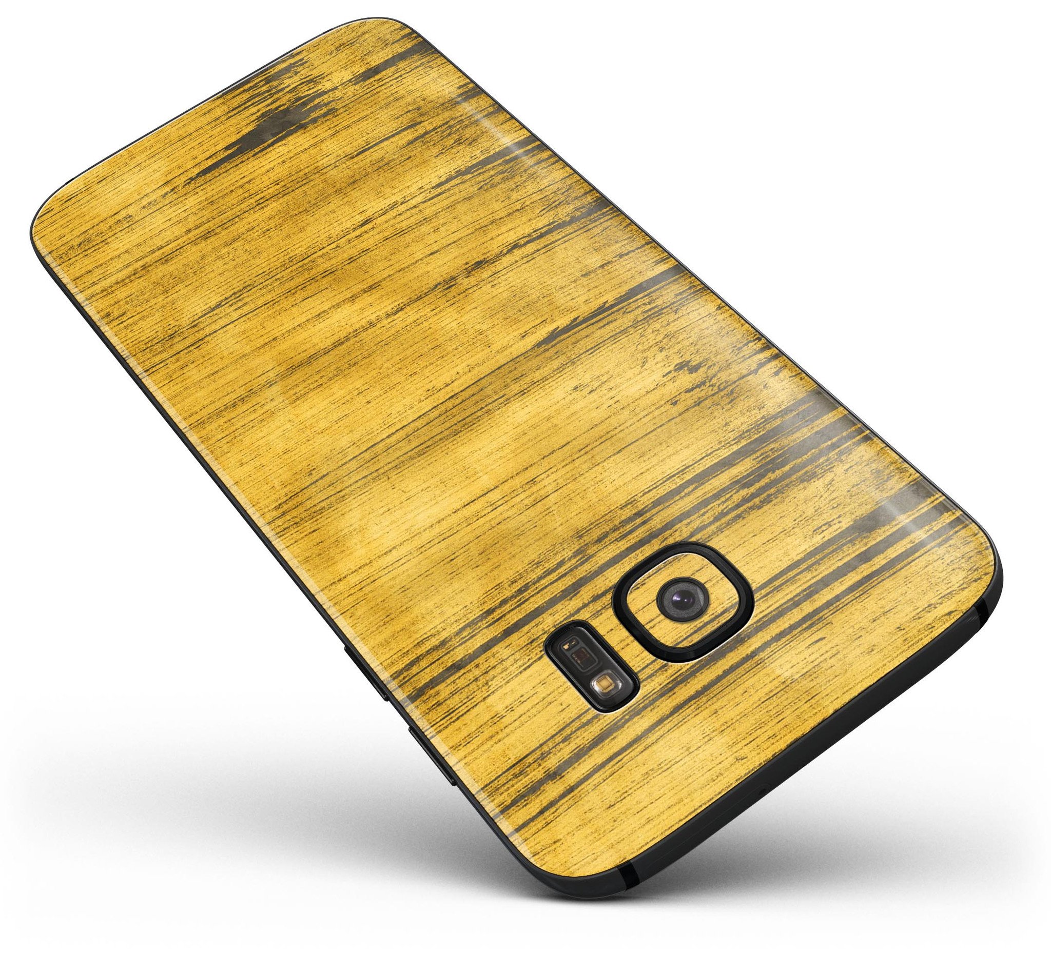 Golden Wheat Lines Full Body Skin-Kit for Samsung Galaxy S7, showcasing its stylish design and premium vinyl material.