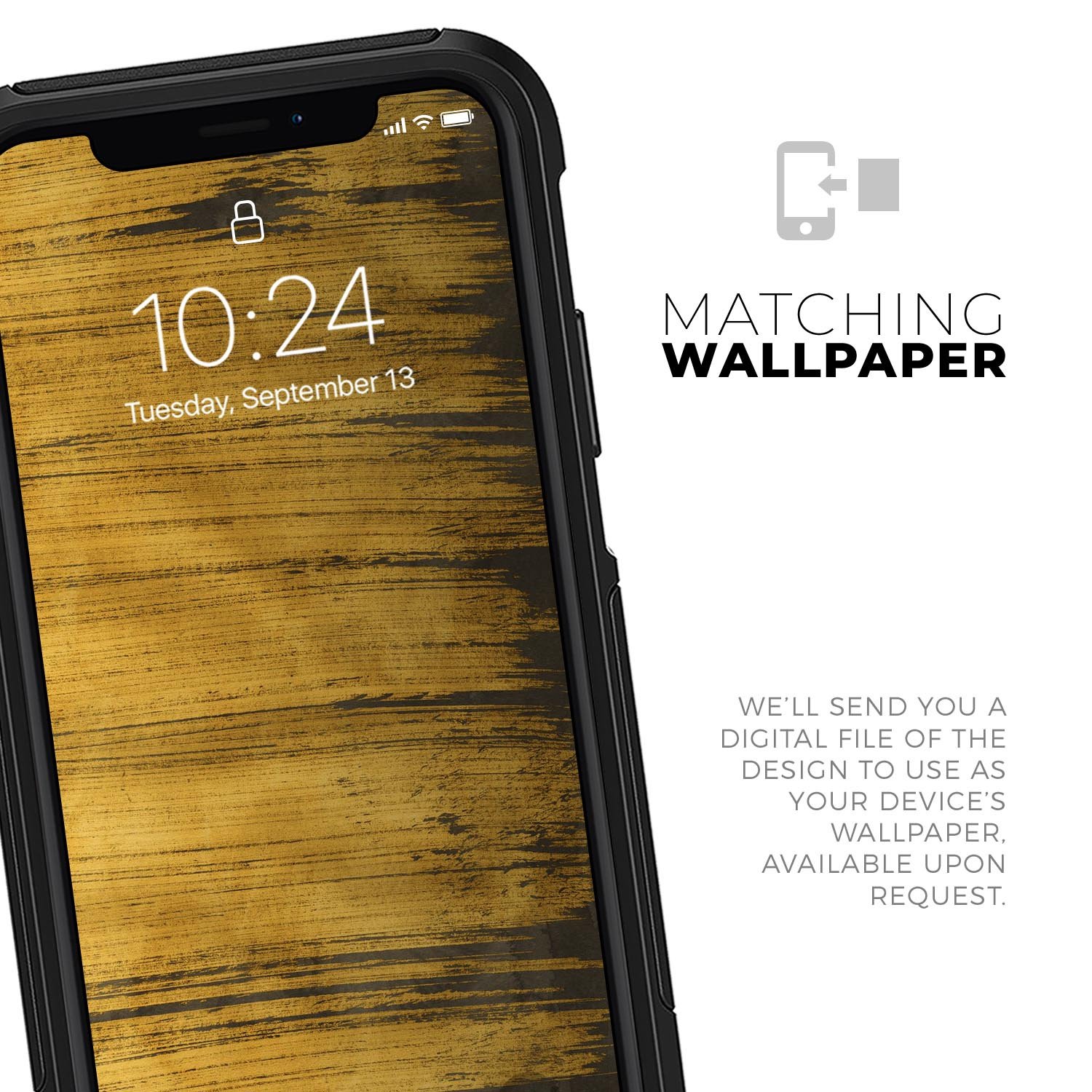 Golden Wheat Lines Skin Kit for iPhone OtterBox Cases featuring a stylish design and premium materials.