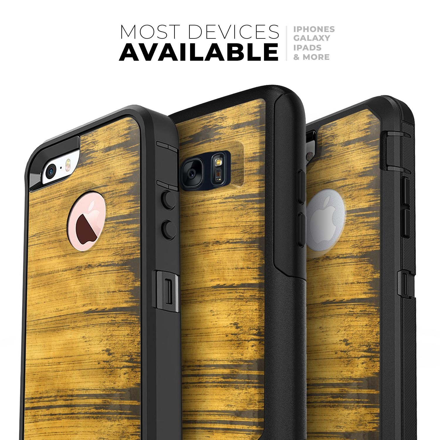 Golden Wheat Lines Skin Kit for iPhone OtterBox Cases featuring a stylish design and premium materials.