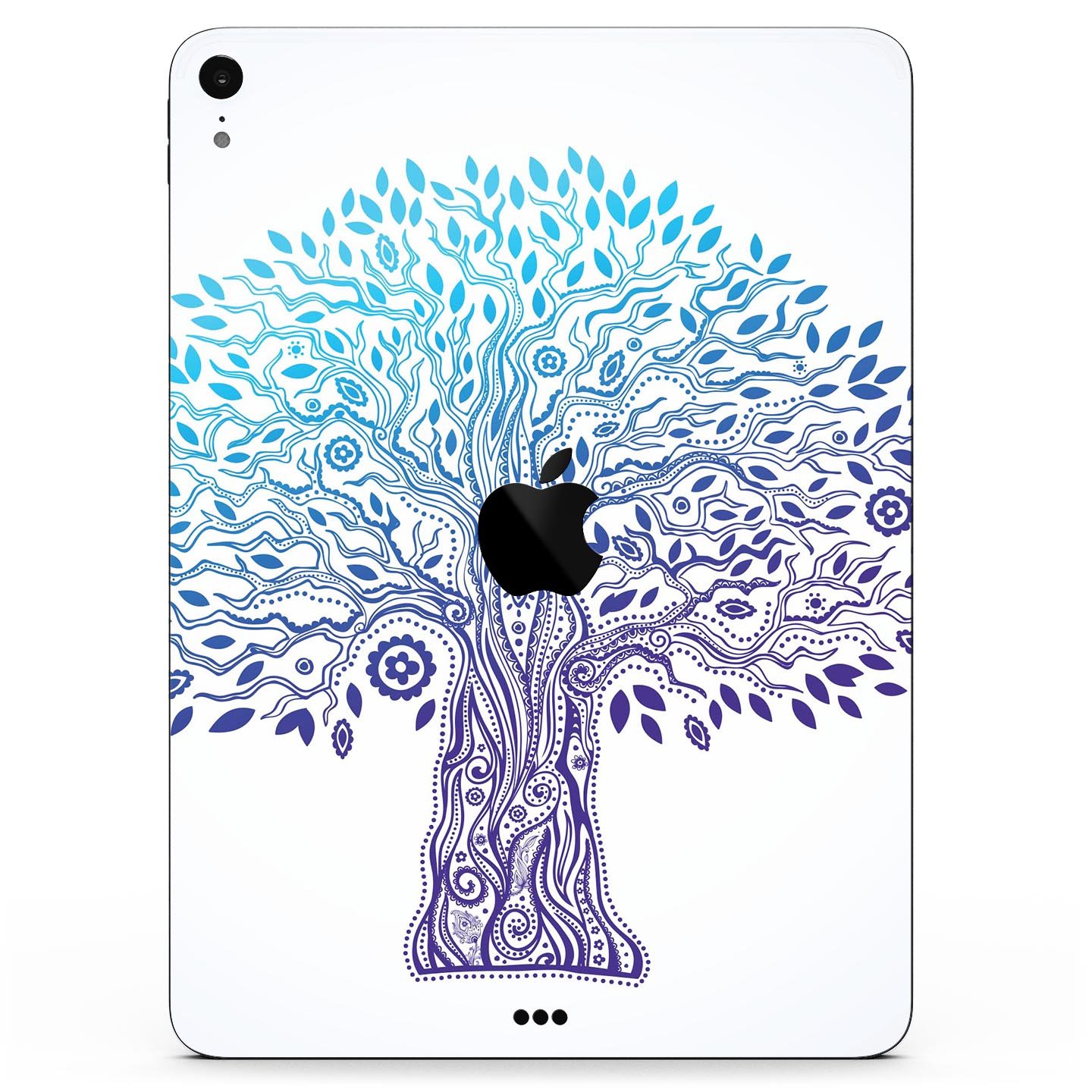 Gradiated Tree of Life skin decal for Apple iPad Pro, showcasing vibrant colors and intricate design on a sleek device.