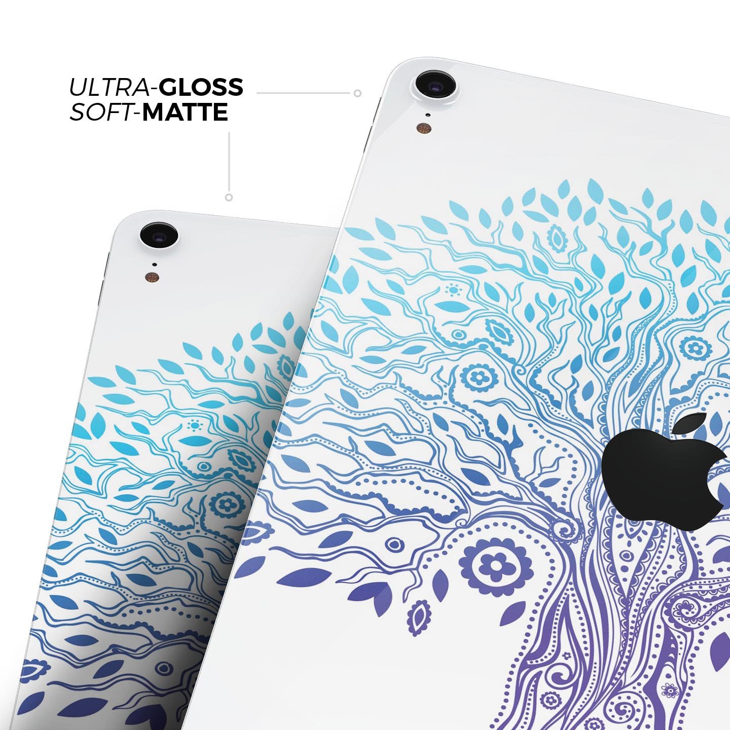 Gradiated Tree of Life skin decal for Apple iPad Pro, showcasing vibrant colors and intricate design on a sleek device.