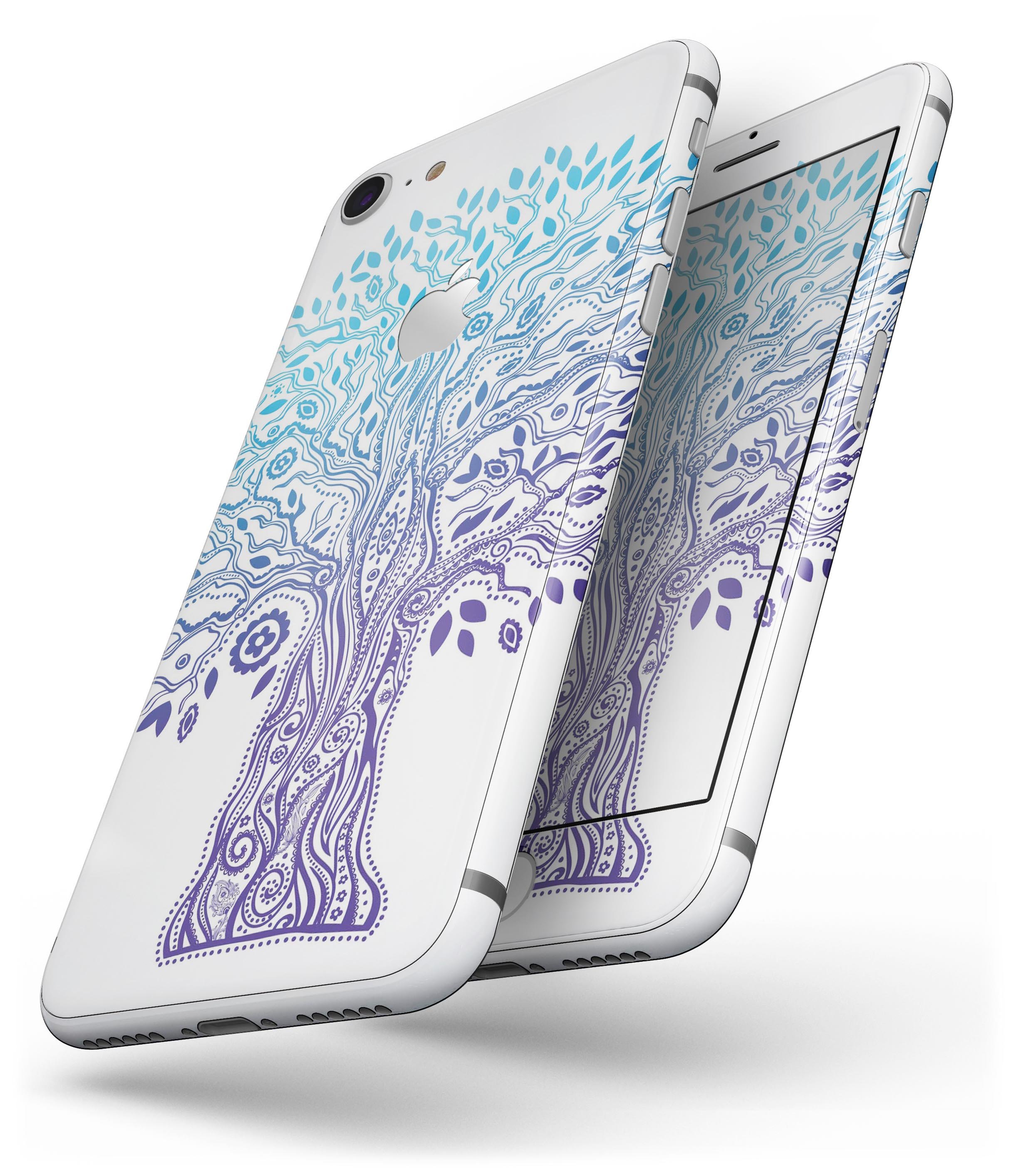 Gradiated Tree of Life skin for iPhone 8 and 8 Plus, showcasing vibrant colors and intricate design.