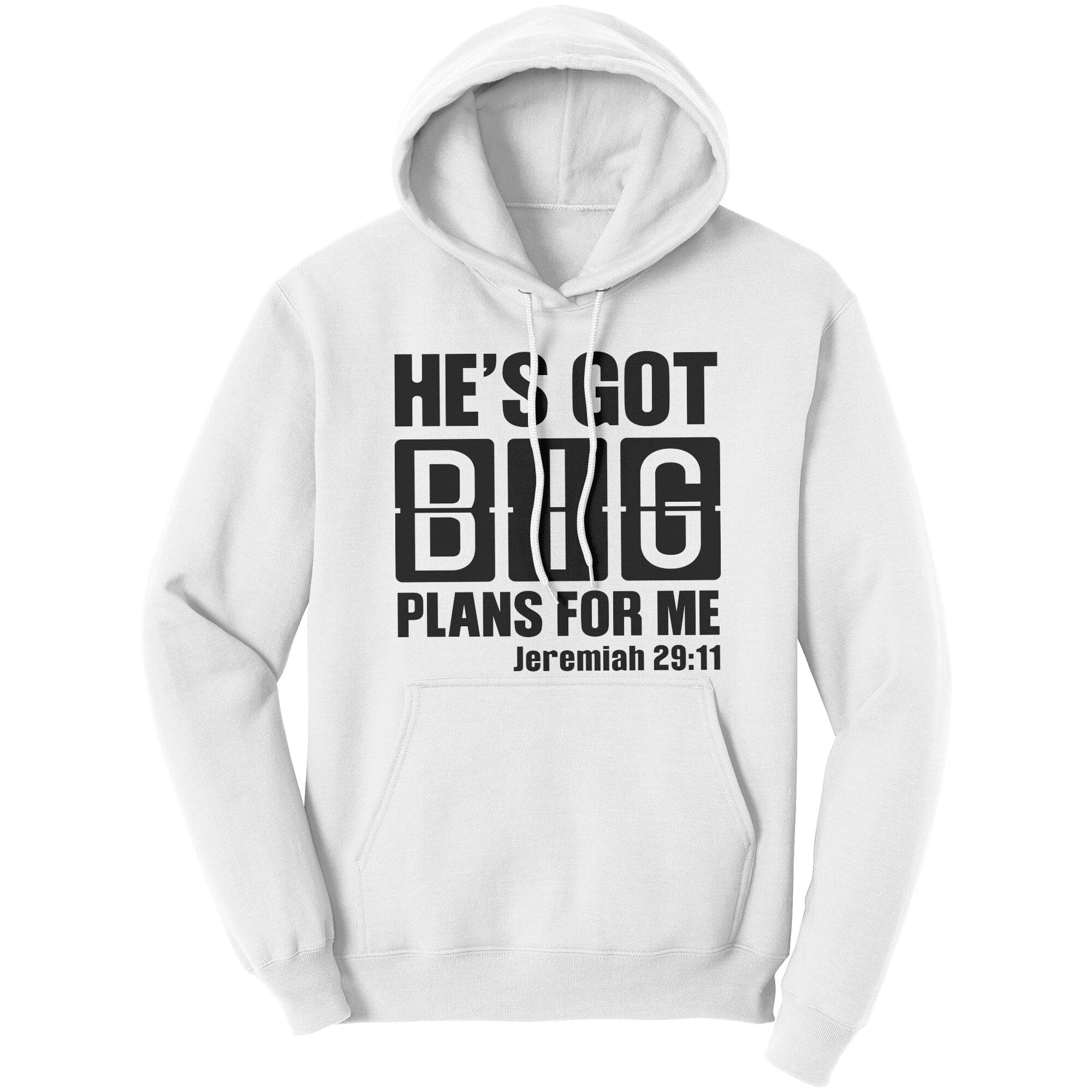 A cozy Graphic Hoodie Sweatshirt featuring the phrase 'He’s Got Big Plans for Me' in a stylish design, perfect for casual wear.
