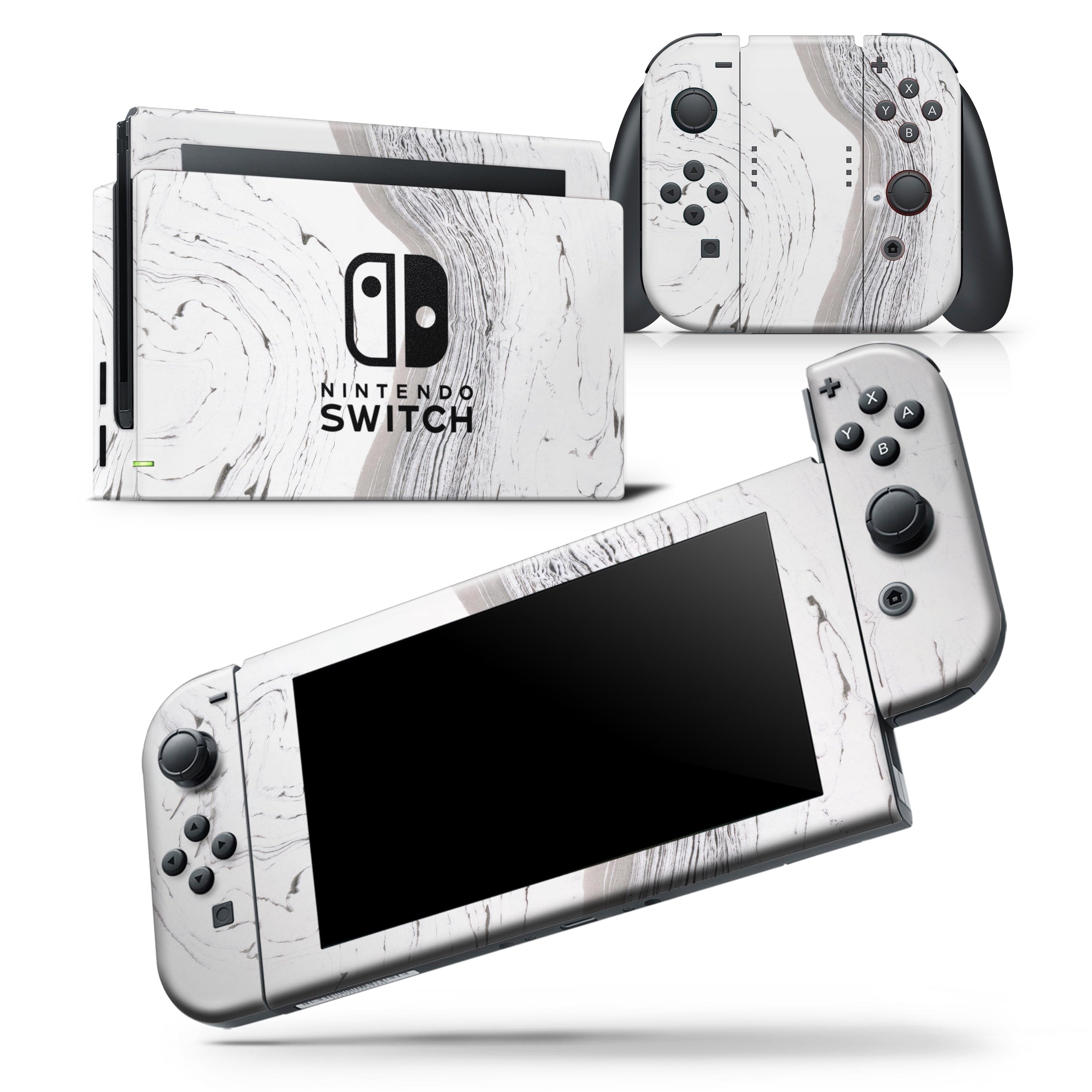 Gray 47 Textured Marble skin wrap decal for Nintendo Switch Lite, showcasing a stylish design and premium vinyl material.