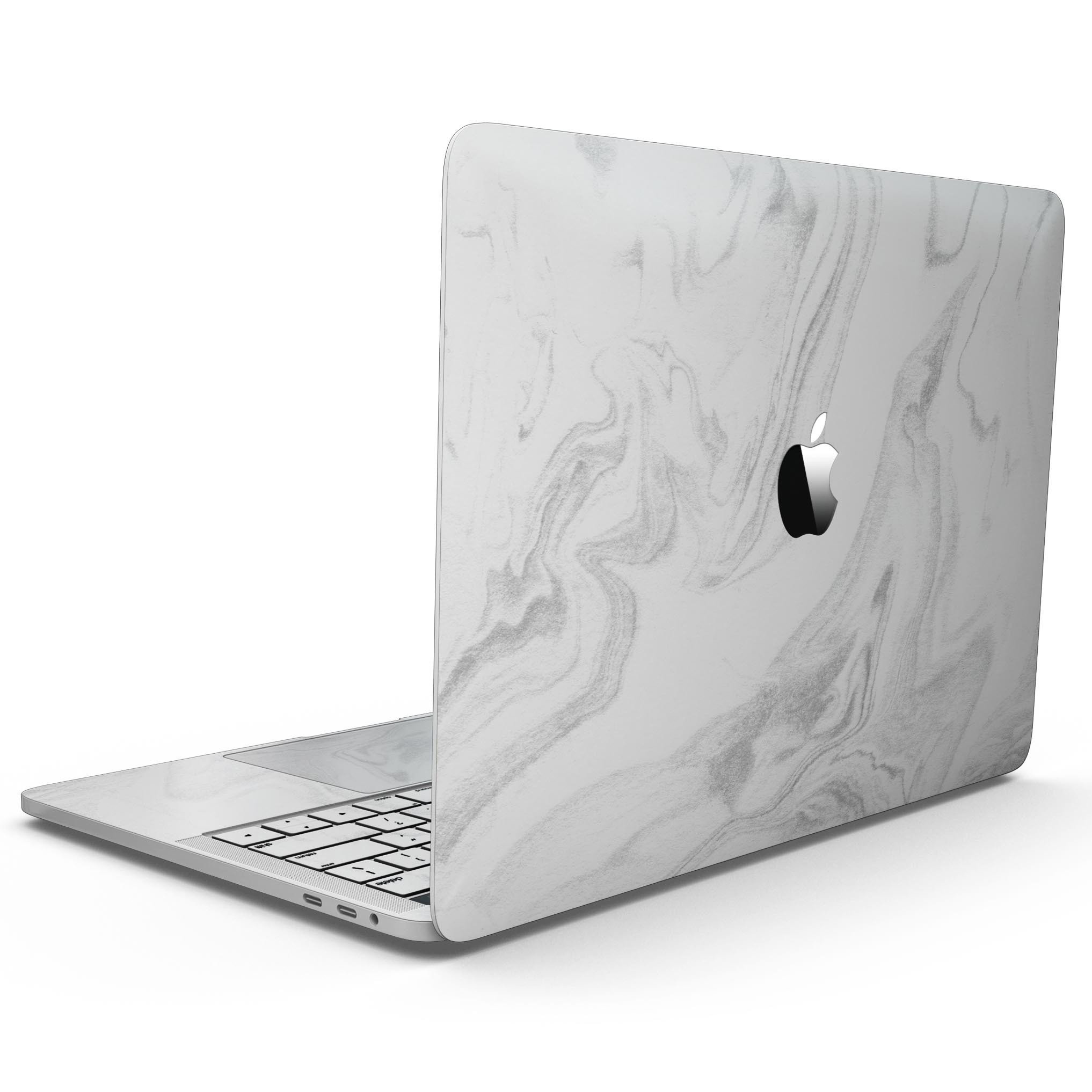 Gray 65 Textured Marble Skin Kit for 13" MacBook Pro without Touch Bar, showcasing a stylish marble design.