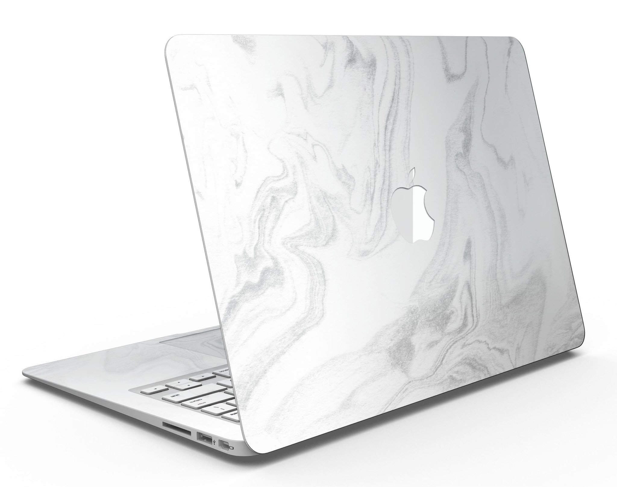 Gray 65 Textured Marble Skin Kit for MacBook Air, showcasing a stylish marble design that protects the device from scratches.