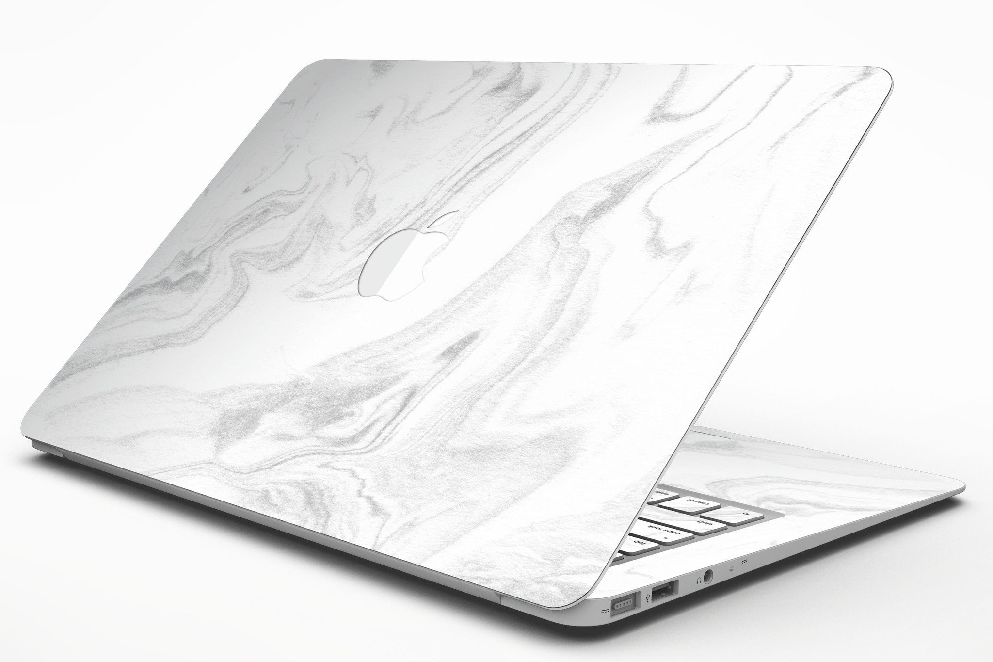 Gray 65 Textured Marble Skin Kit for MacBook Air, showcasing a stylish marble design that protects the device from scratches.