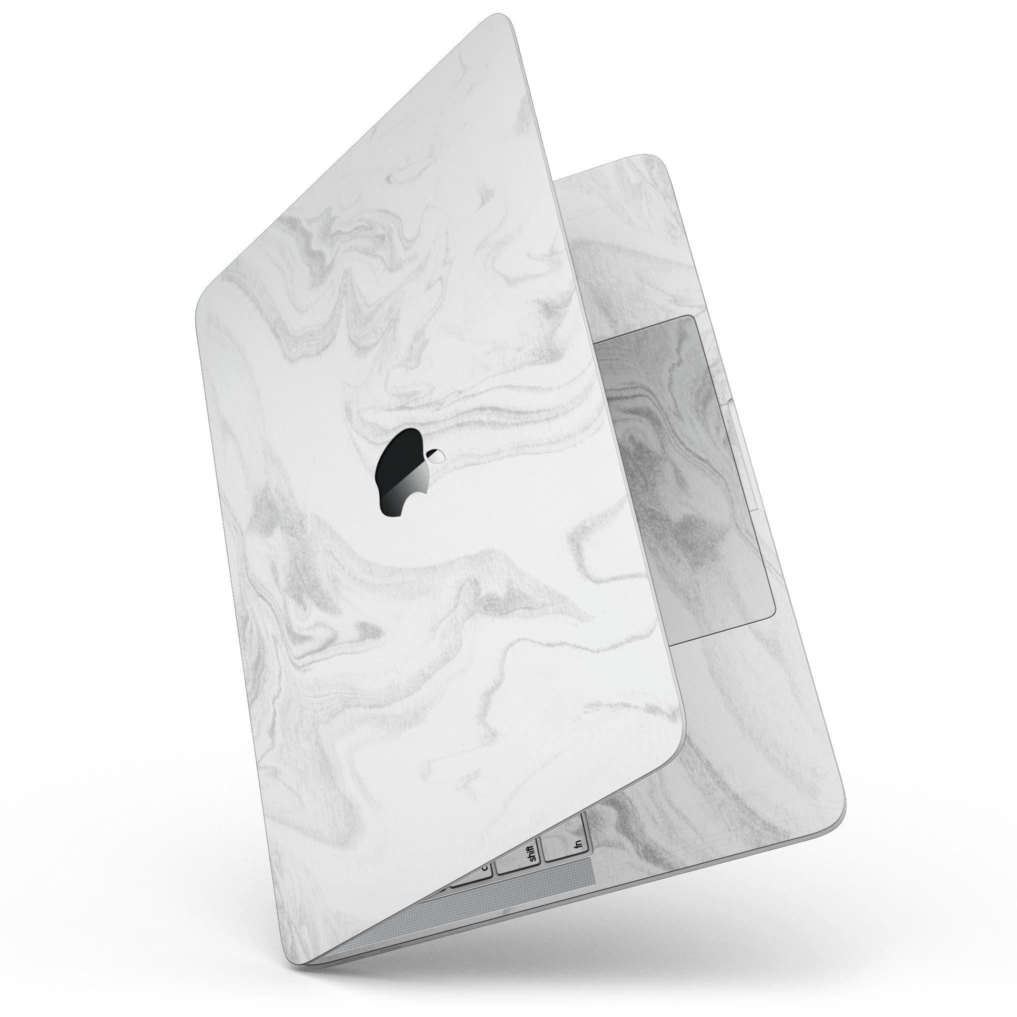 Gray 65 Textured Marble skin kit for MacBook Pro with Touch Bar, showcasing a stylish design and premium vinyl material.