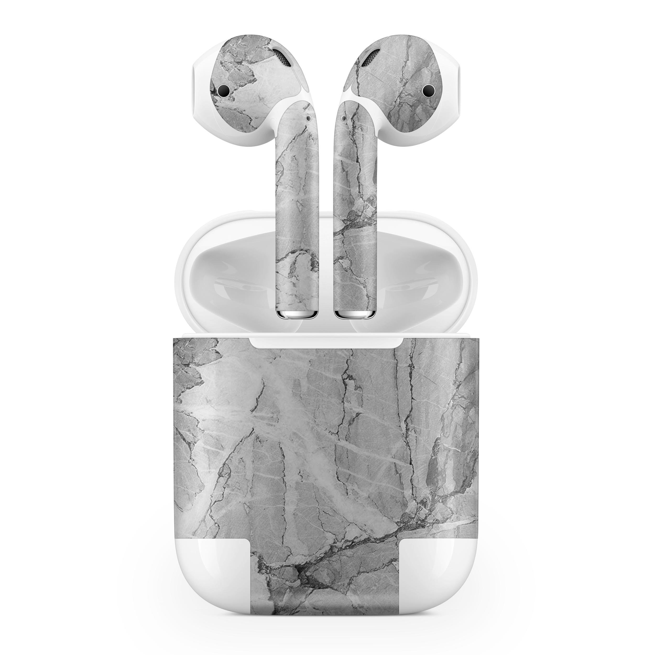 Gray Slate Marble skin decal wrap kit for Apple AirPods, showcasing a stylish design and high-quality finish.