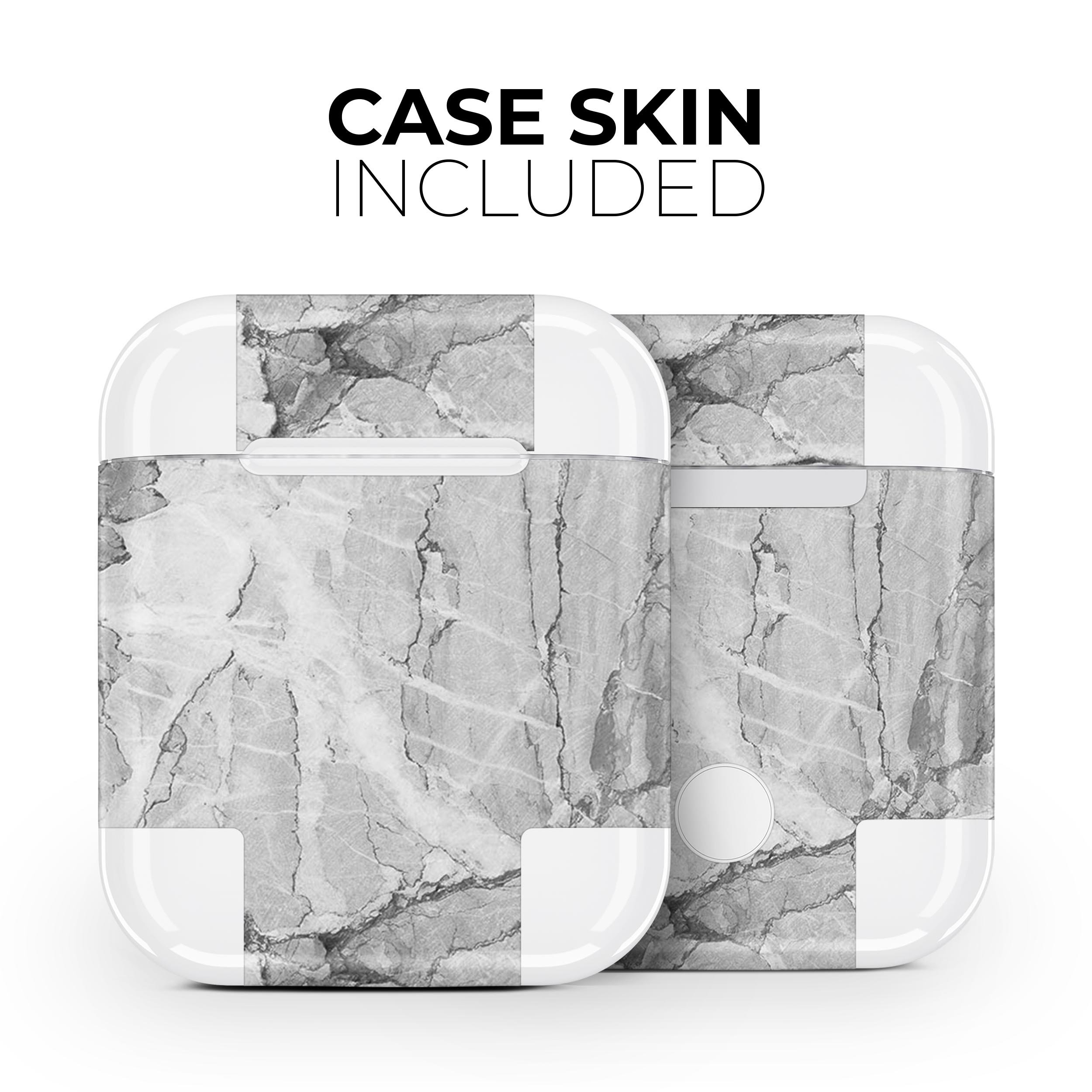 Gray Slate Marble skin decal wrap kit for Apple AirPods, showcasing a stylish design and high-quality finish.