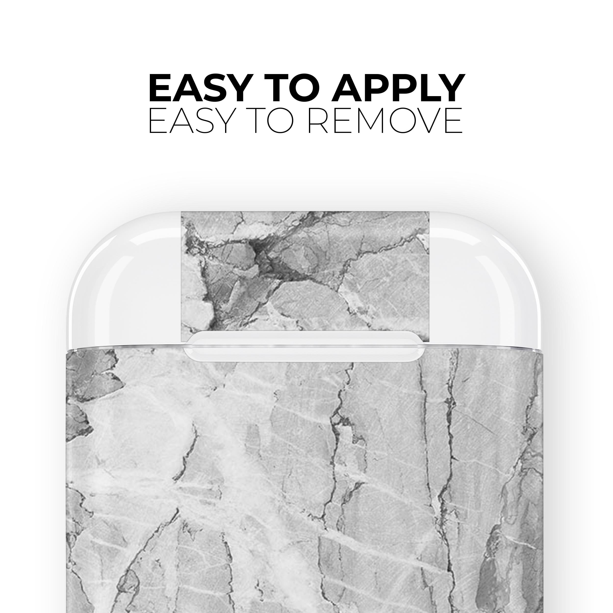 Gray Slate Marble skin decal wrap kit for Apple AirPods, showcasing a stylish design and high-quality finish.