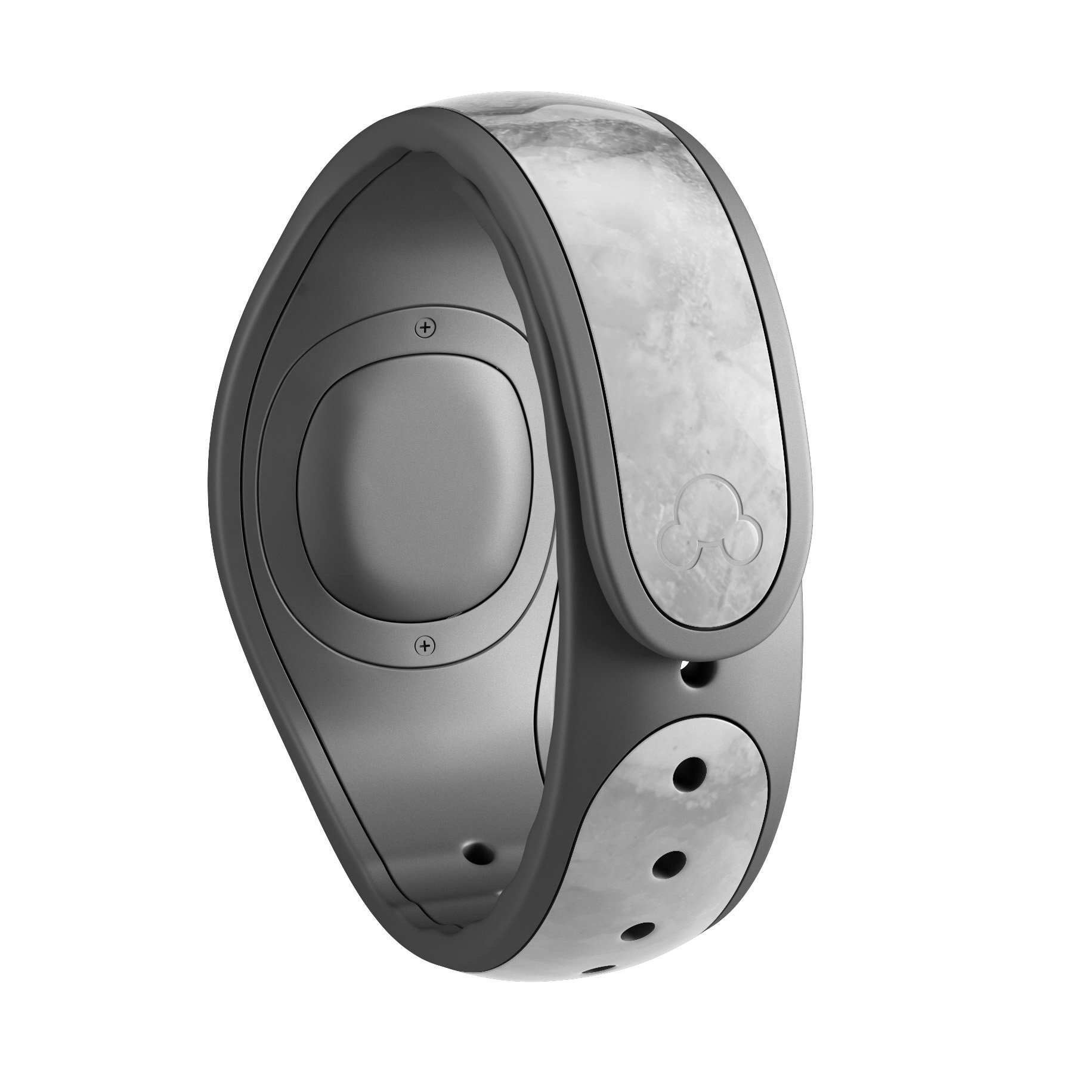 Gray Slate Marble V26 skin decal wrap kit for Disney Magic Band, showcasing a stylish marble design with a soft-touch finish.