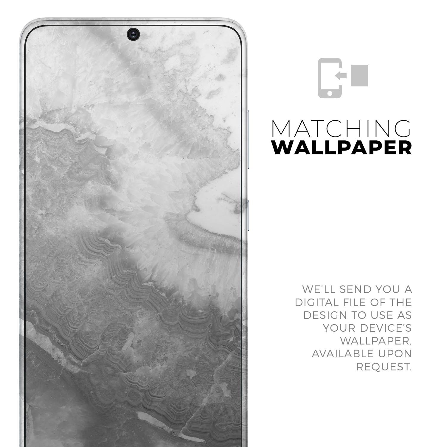 Gray Slate Marble V26 skin decal wrap kit for Samsung Galaxy, showcasing a stylish marble design with a soft-touch finish.