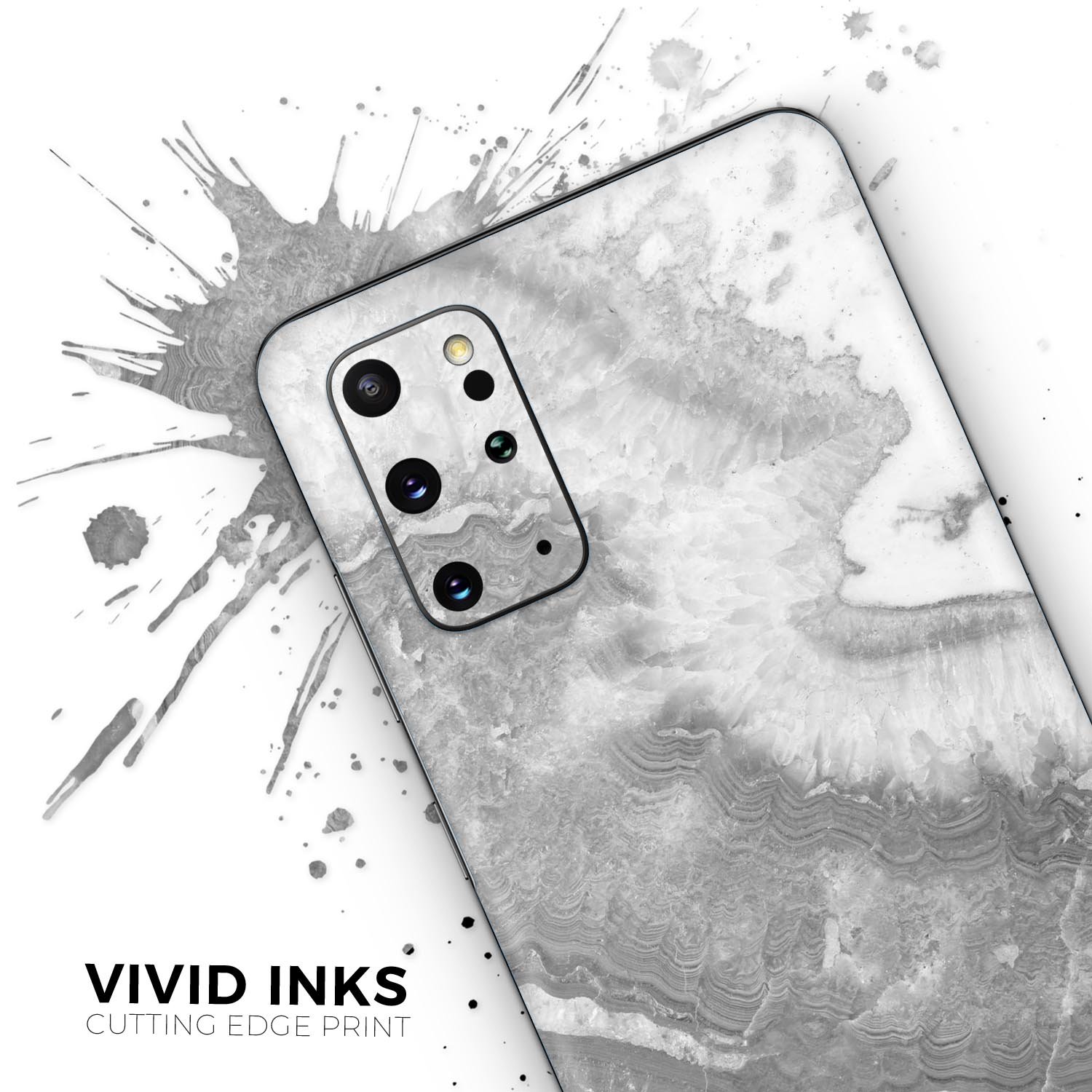Gray Slate Marble V26 skin decal wrap kit for Samsung Galaxy, showcasing a stylish marble design with a soft-touch finish.