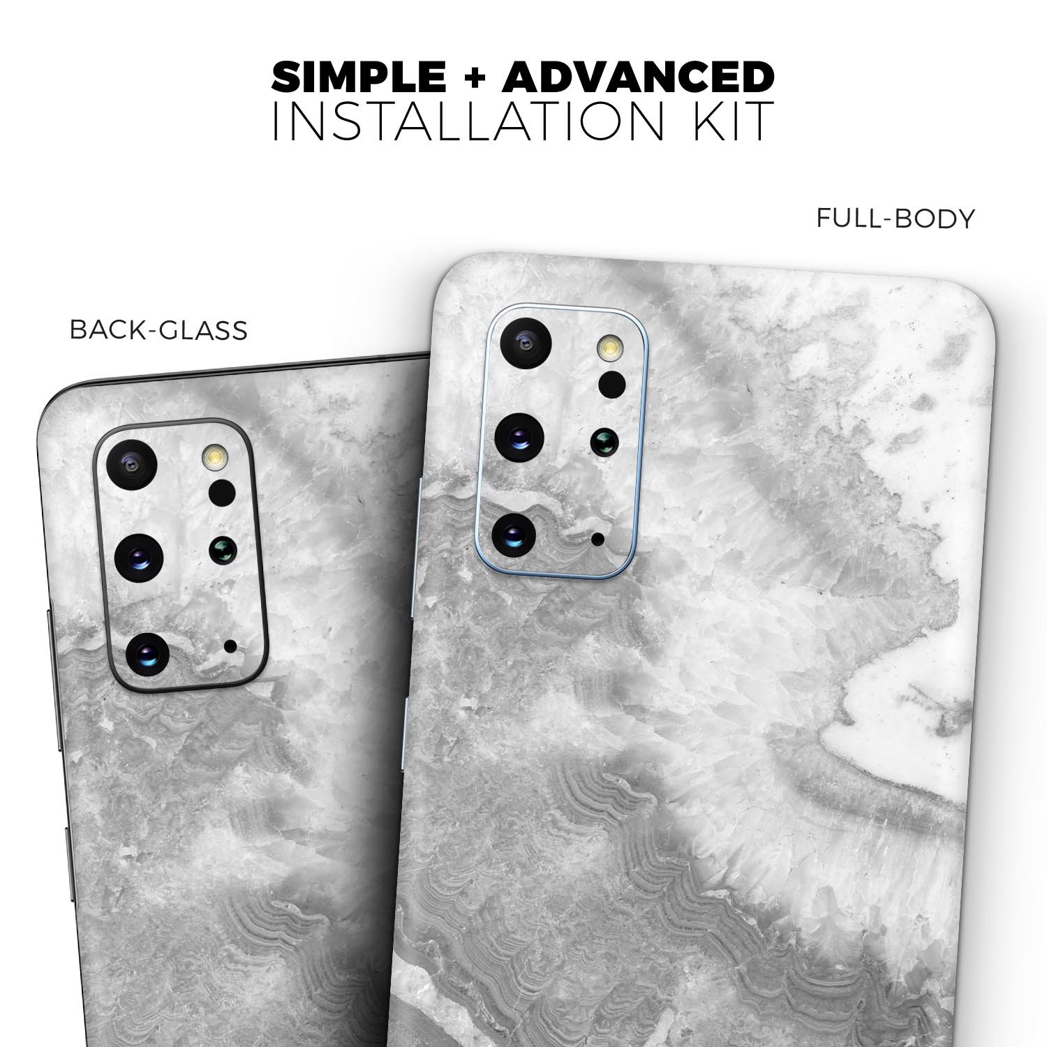 Gray Slate Marble V26 skin decal wrap kit for Samsung Galaxy, showcasing a stylish marble design with a soft-touch finish.