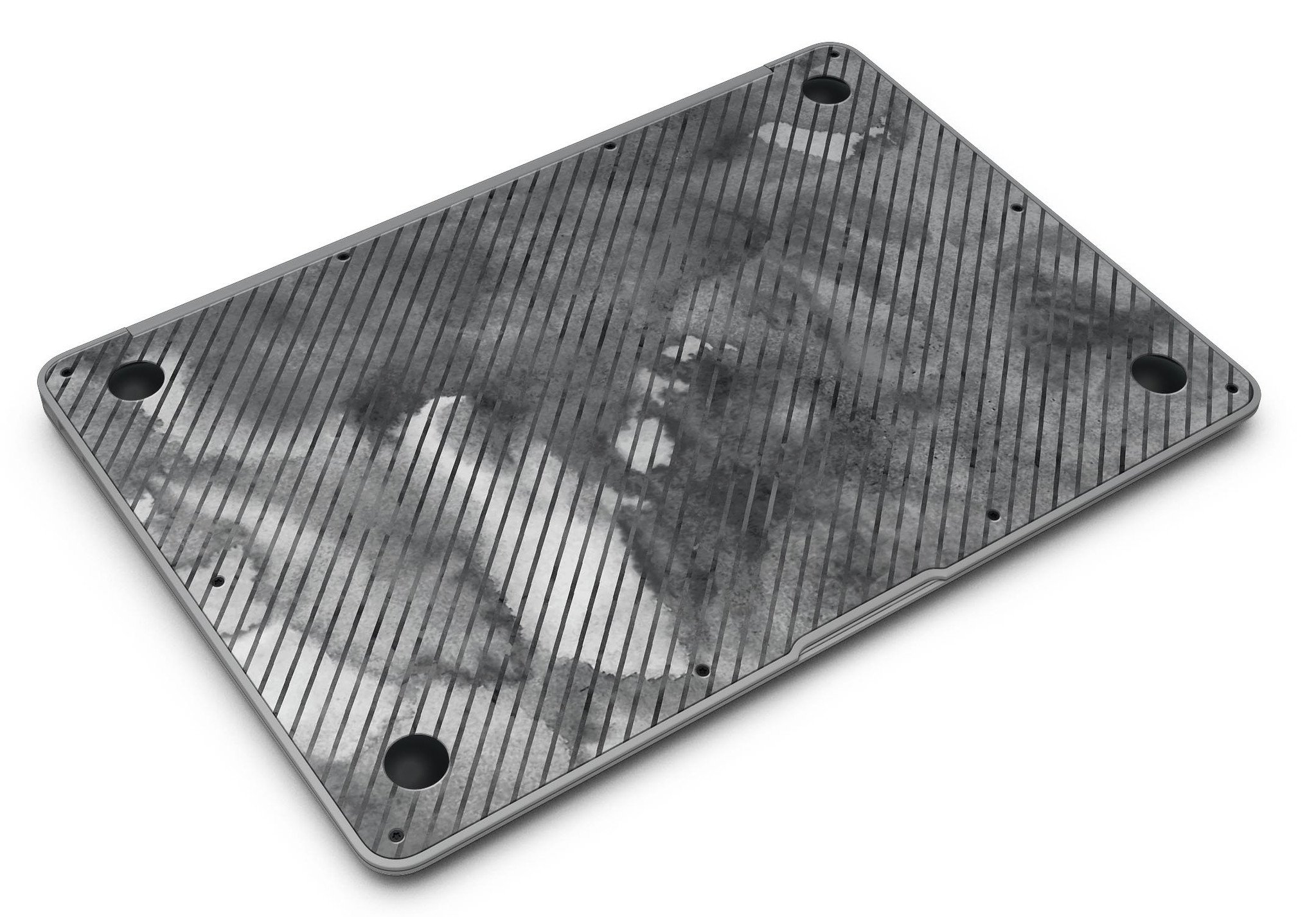 Gray Watercolor Stripes skin kit for MacBook Air, showcasing a stylish design that protects against scratches.