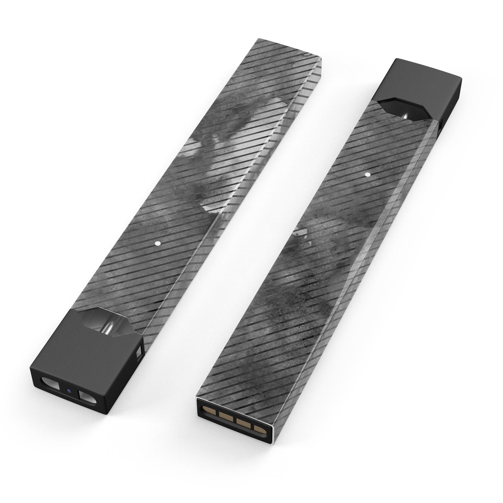 Gray Watercolor Stripes skin-wrap sticker designed for JUUL vaping device, showcasing a stylish and protective design.