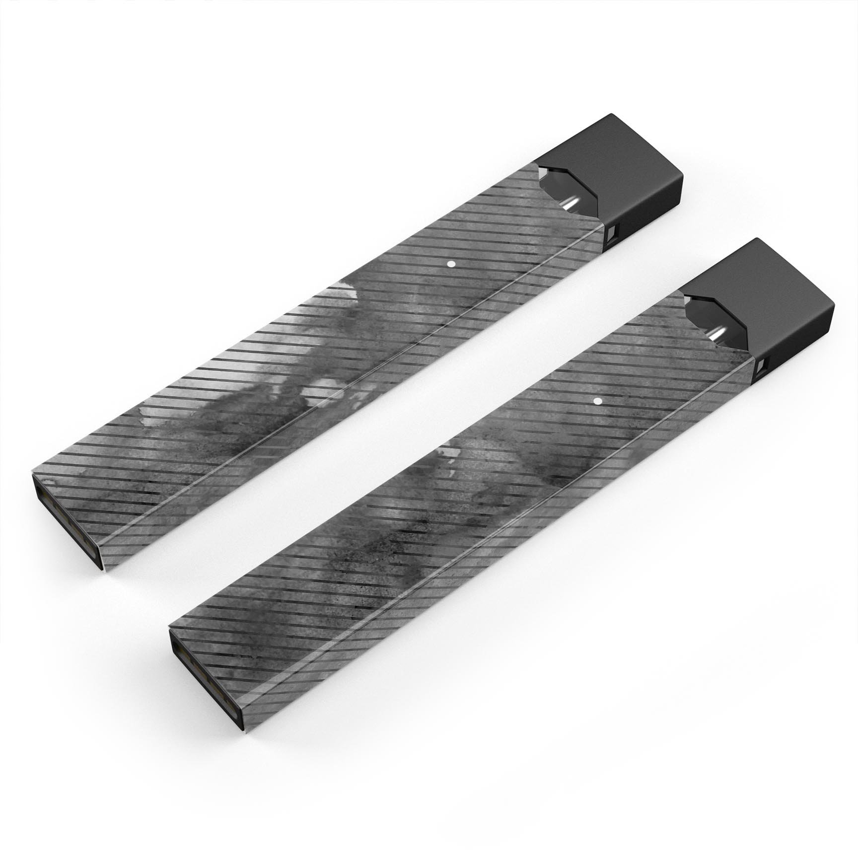 Gray Watercolor Stripes skin-wrap sticker designed for JUUL vaping device, showcasing a stylish and protective design.