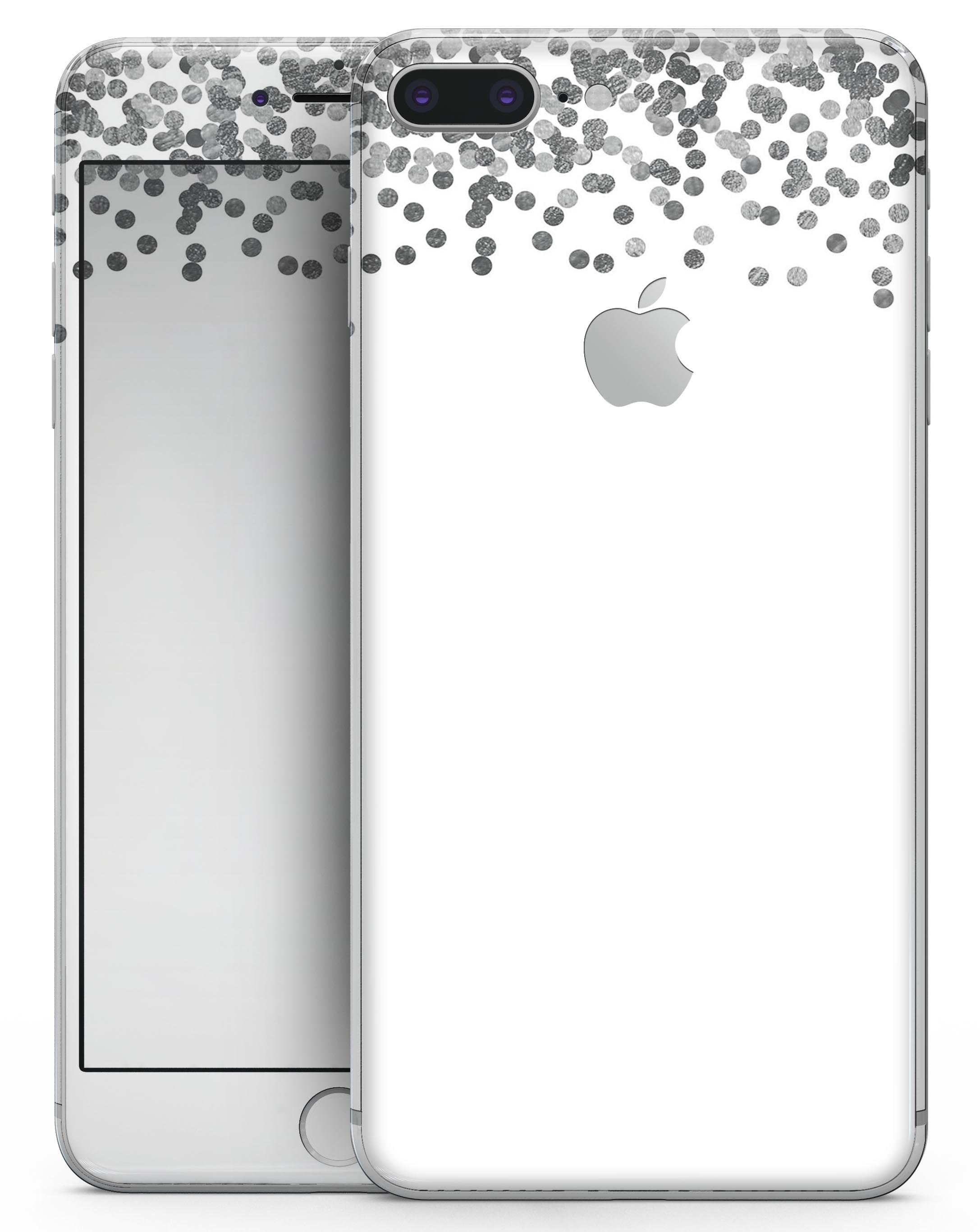 Grayscale Descending Micro Dots skin for iPhone 8 and 8 Plus, showcasing a stylish design with a premium vinyl finish.