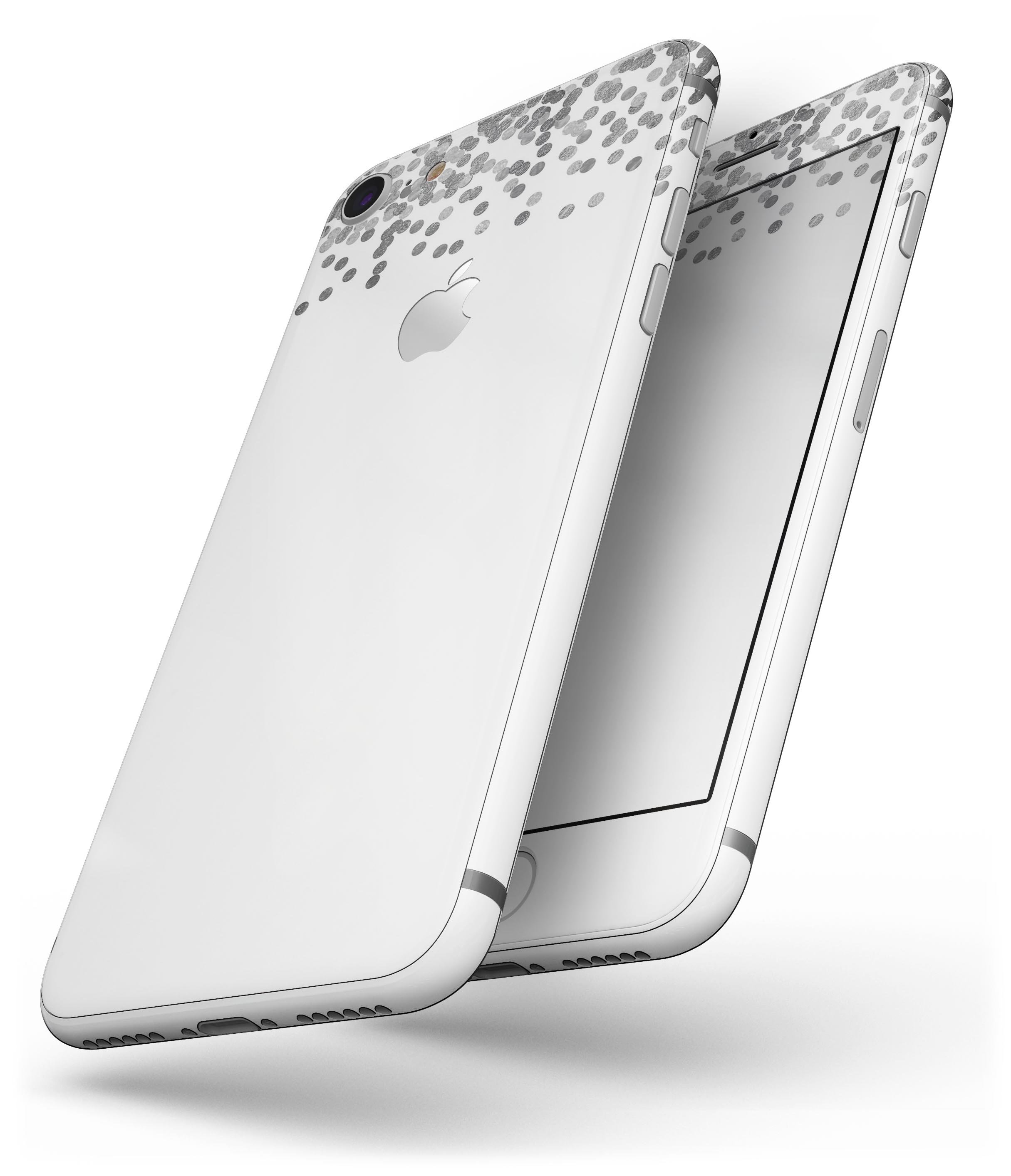 Grayscale Descending Micro Dots skin for iPhone 8 and 8 Plus, showcasing a stylish design with a premium vinyl finish.
