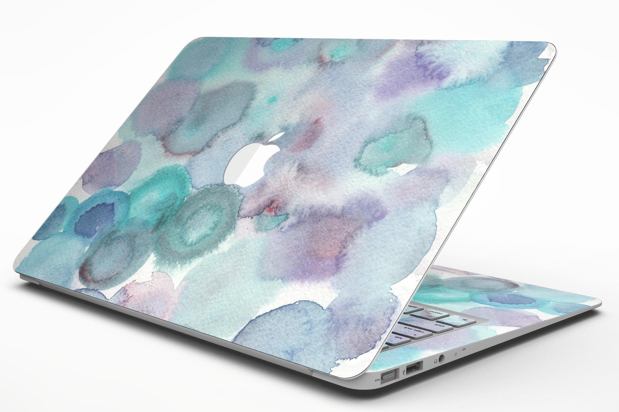 Green Blotted WaterColor Texture skin for MacBook Air, showcasing vibrant colors and a stylish design.